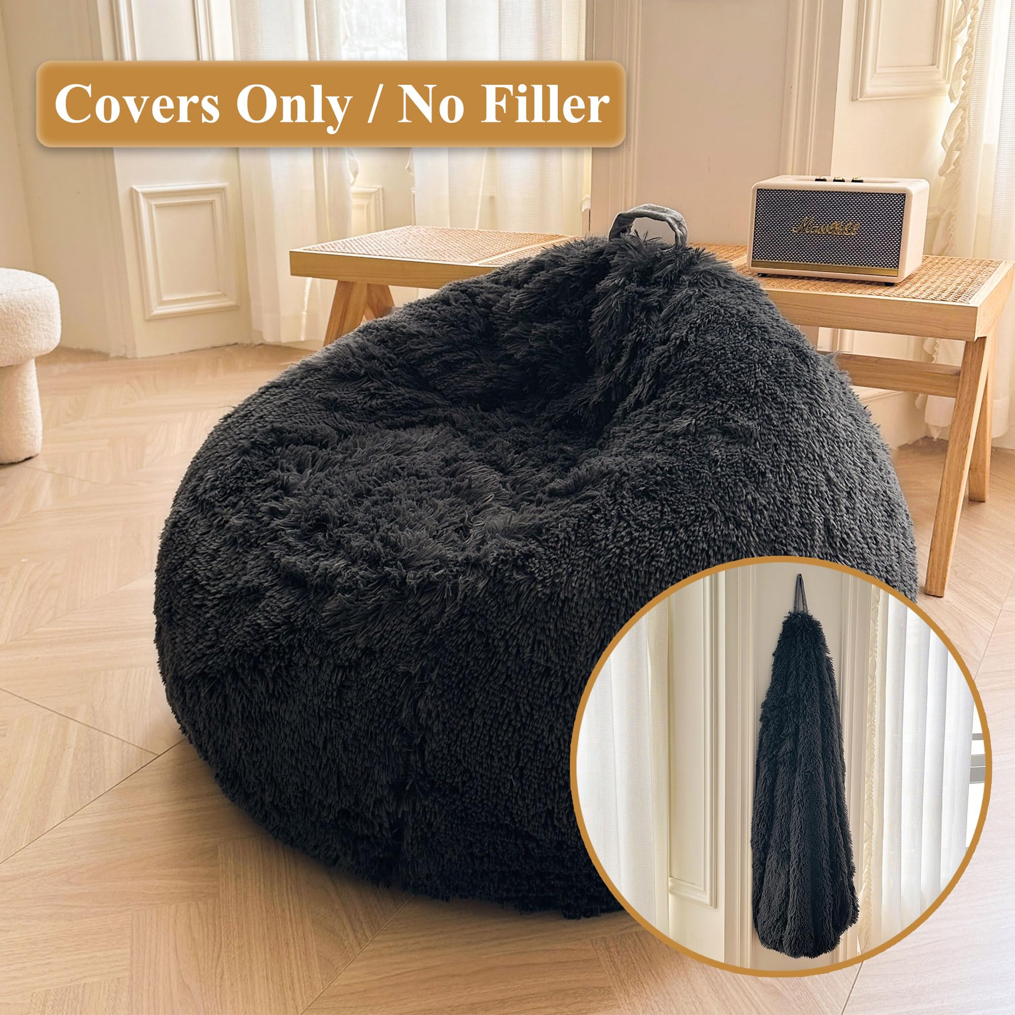 XeGe Fluffy Stuffed Animal Storage Bean Bag Cover(No Filler) - Image 2