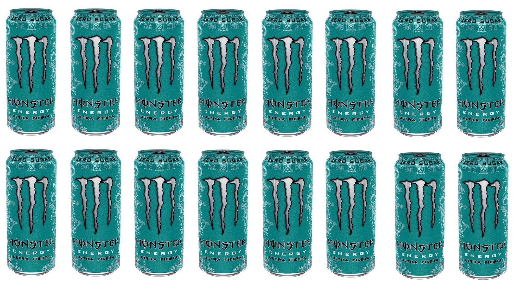 24x Monster Energy Drink Ultra Fiesta Zero Zuccheri Energiegetränk mit Mango-Geschmack 500ml alkoholfreies Getränk Null Zucker
