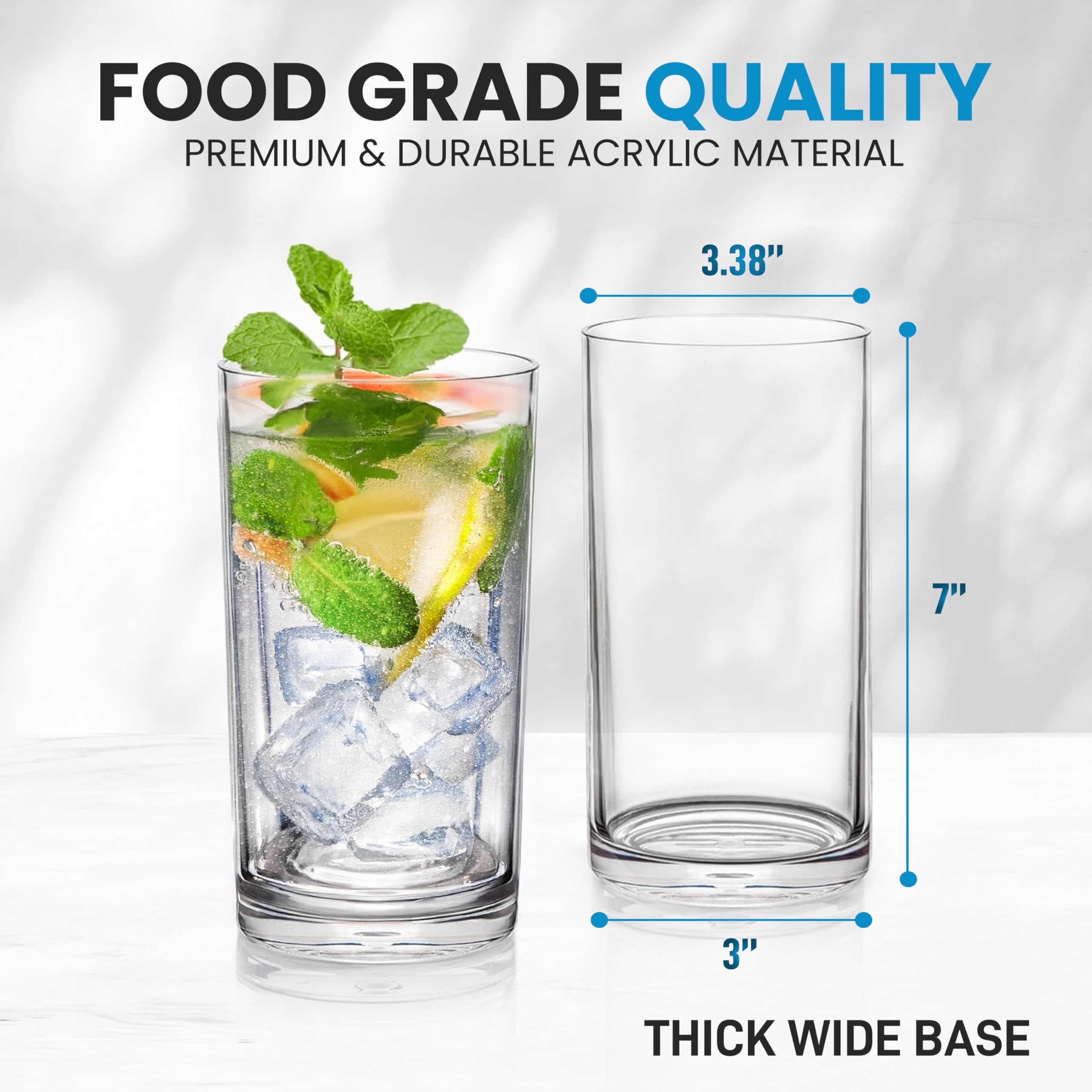 Amazon.com | Zulay Kitchen Plastic Drinking Glasses (Set of 6