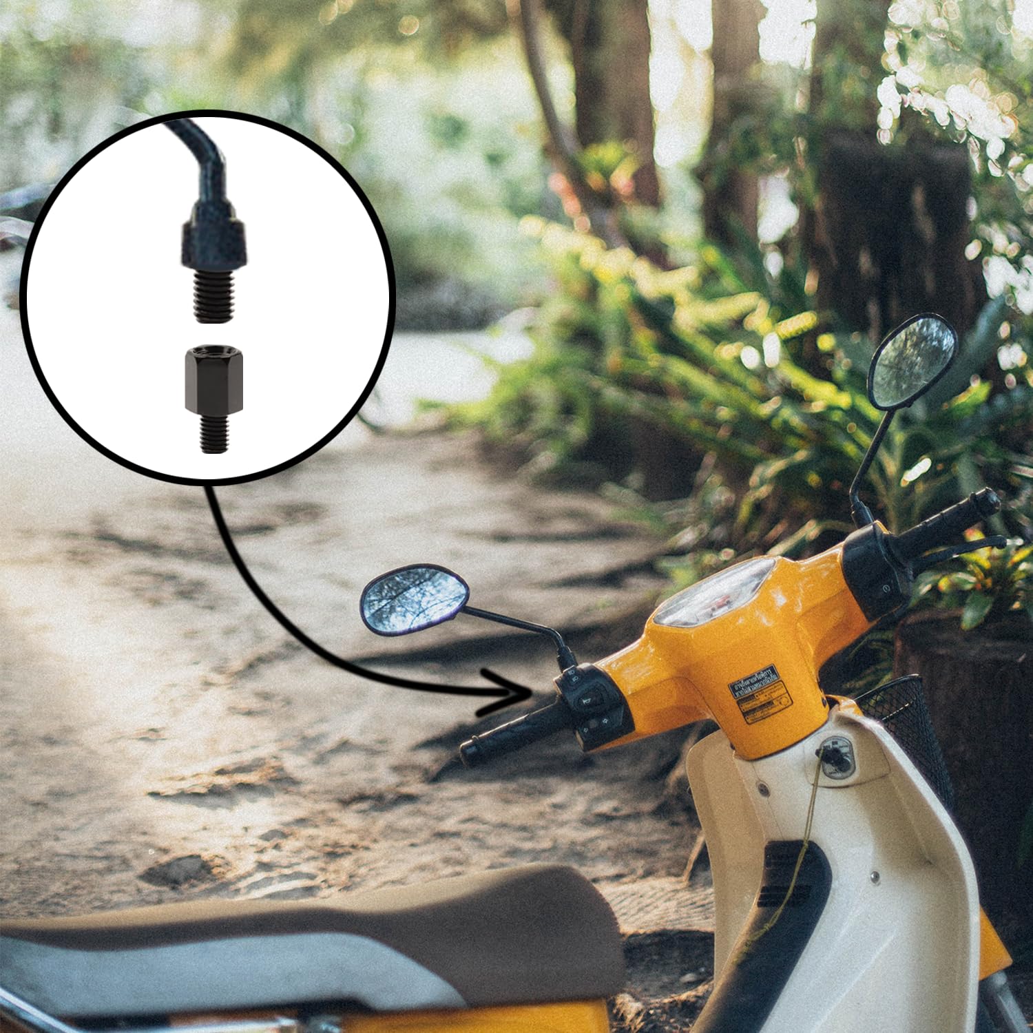 Adaptateur Miroir Moto M10 Vers M8 Filetage Droite - Pack 2 Pièces Universel