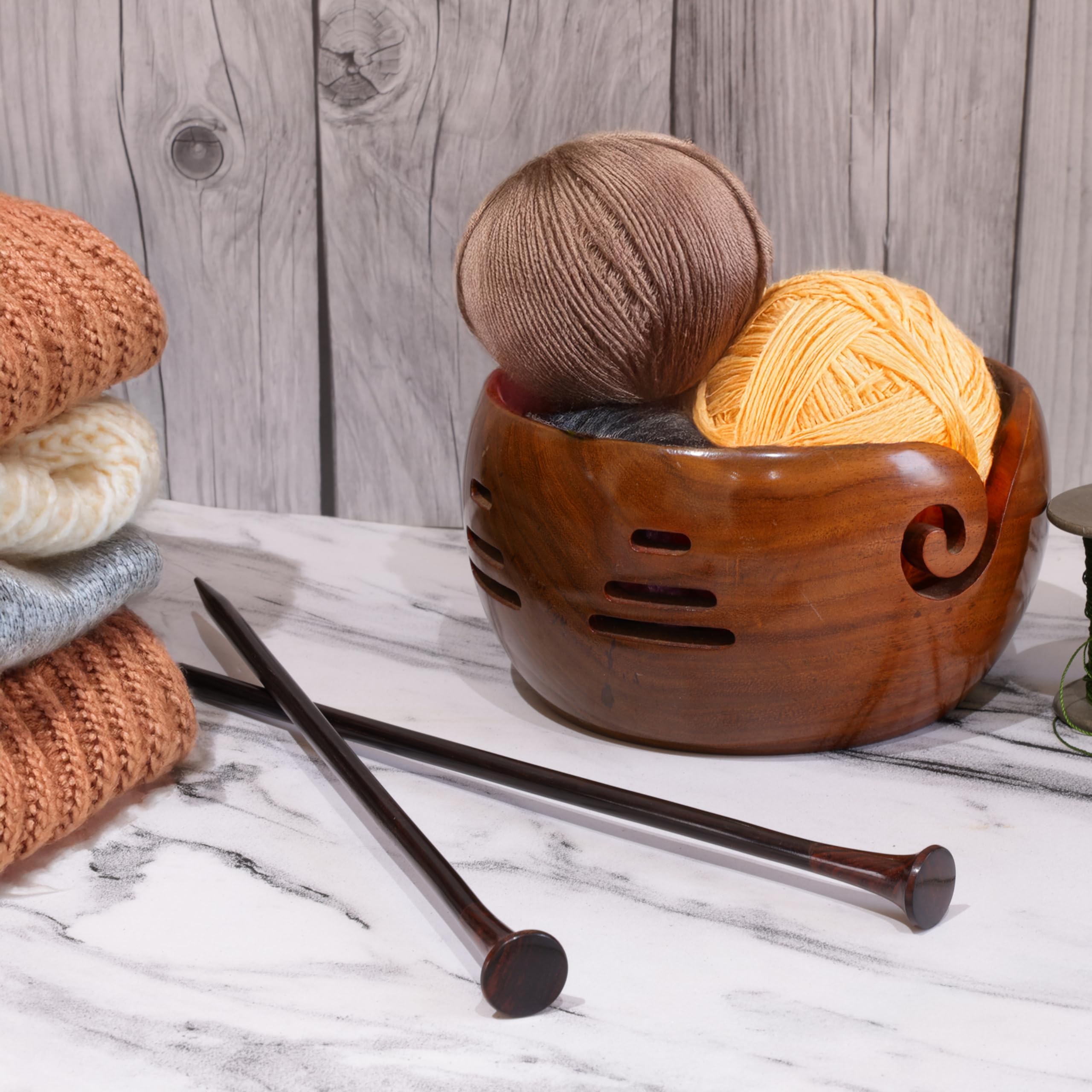 30,5 cm Rosenholz & Ahorn handgefertigte Premium Stricknadeln, Nähzubehör von Nagina International, holz, braun, 10 mm