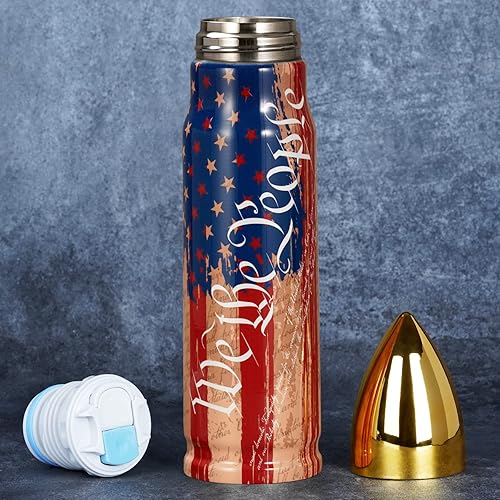 Regalos para el Día del Padre de parte de hija, hijo, esposa, regalos únicos para hombres, vaso de 17 onzas con la bandera estadounidense We The