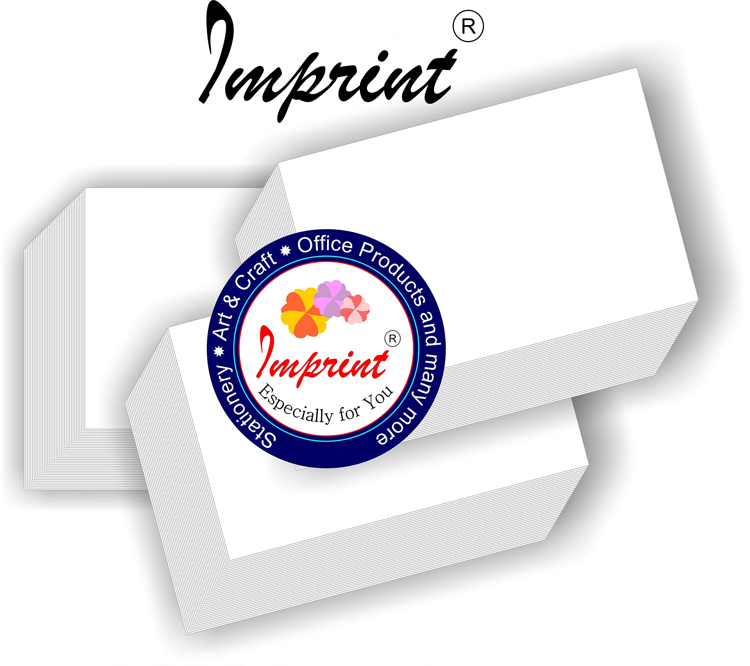IMPRINT's Blank Index Cards,Flash Cards, 3" x 5", White, 50 Cards 1