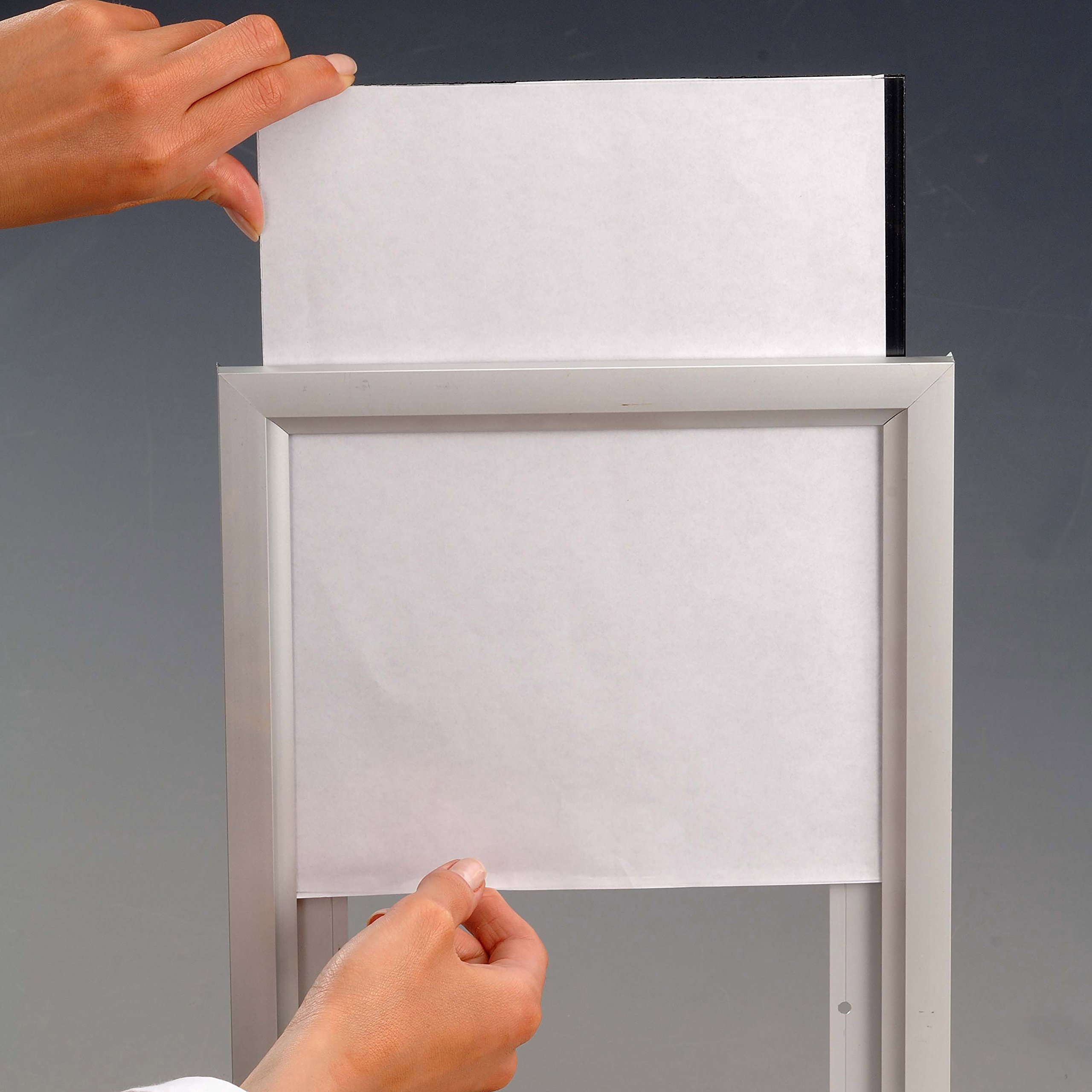 DisplaysMarket Slide in Frame 18x24 Poster Size, 0.93" Silver Color Profile, Mitered Corner, Single Sided