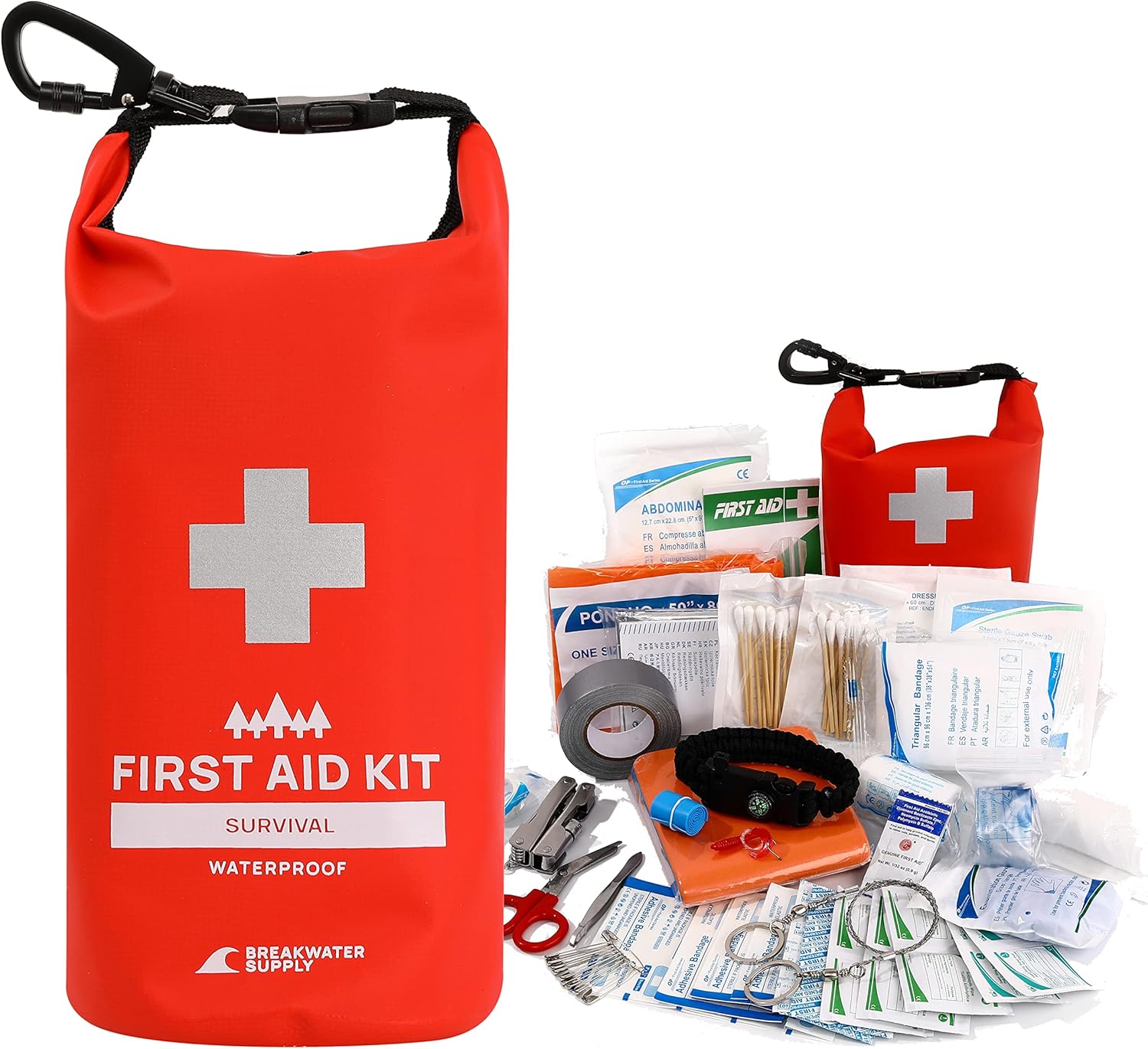Breakwater Supply™ First Aid Kit Survival Emergency Kit, Waterproof, 101 Piece IFAK Trauma Kit Bug Out Bag + Emergency Supplies for Camping, Hiking, Backpacking in Dry Bag with Tourniquet, Splint : Sports & Outdoors