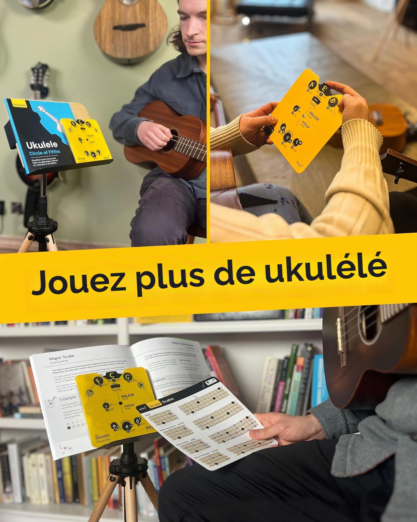 Livre de théorie et de cercle des quintes pour ukulélé – La théorie musicale simplifiée pour tous – Apprenez les accords, les tonalités et les progressions du ukulélé – Écrivez plus, jouez plus