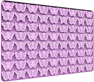 Mini Butterfly Silicone Molds for Chocolate Gummy Candy, Butterfly Mint Molds Ice Cube Molds with Scraper (butterfly)