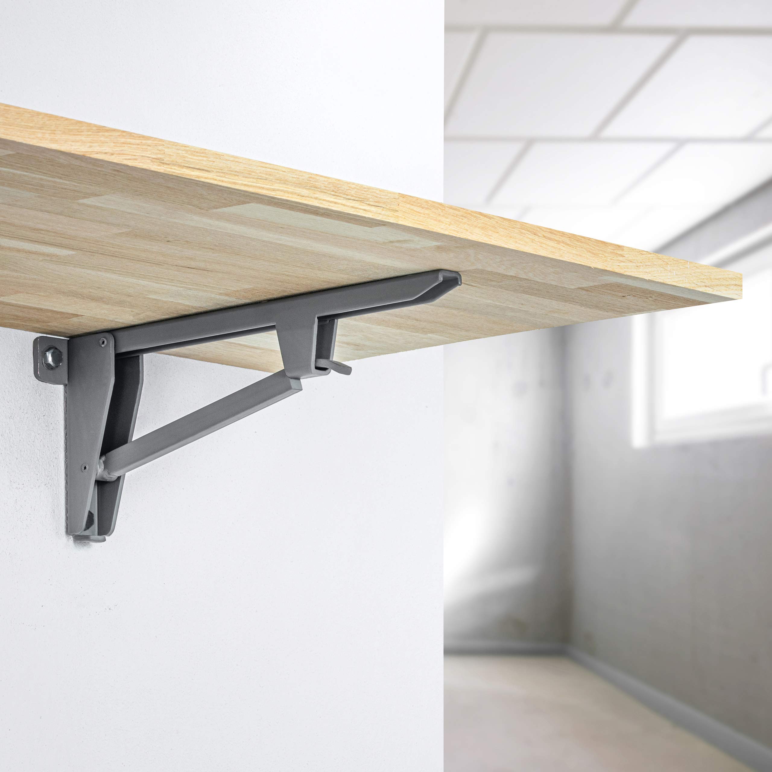 Mensola Da Parete Pieghevole Con Mobiletto Bianco - Foto 10