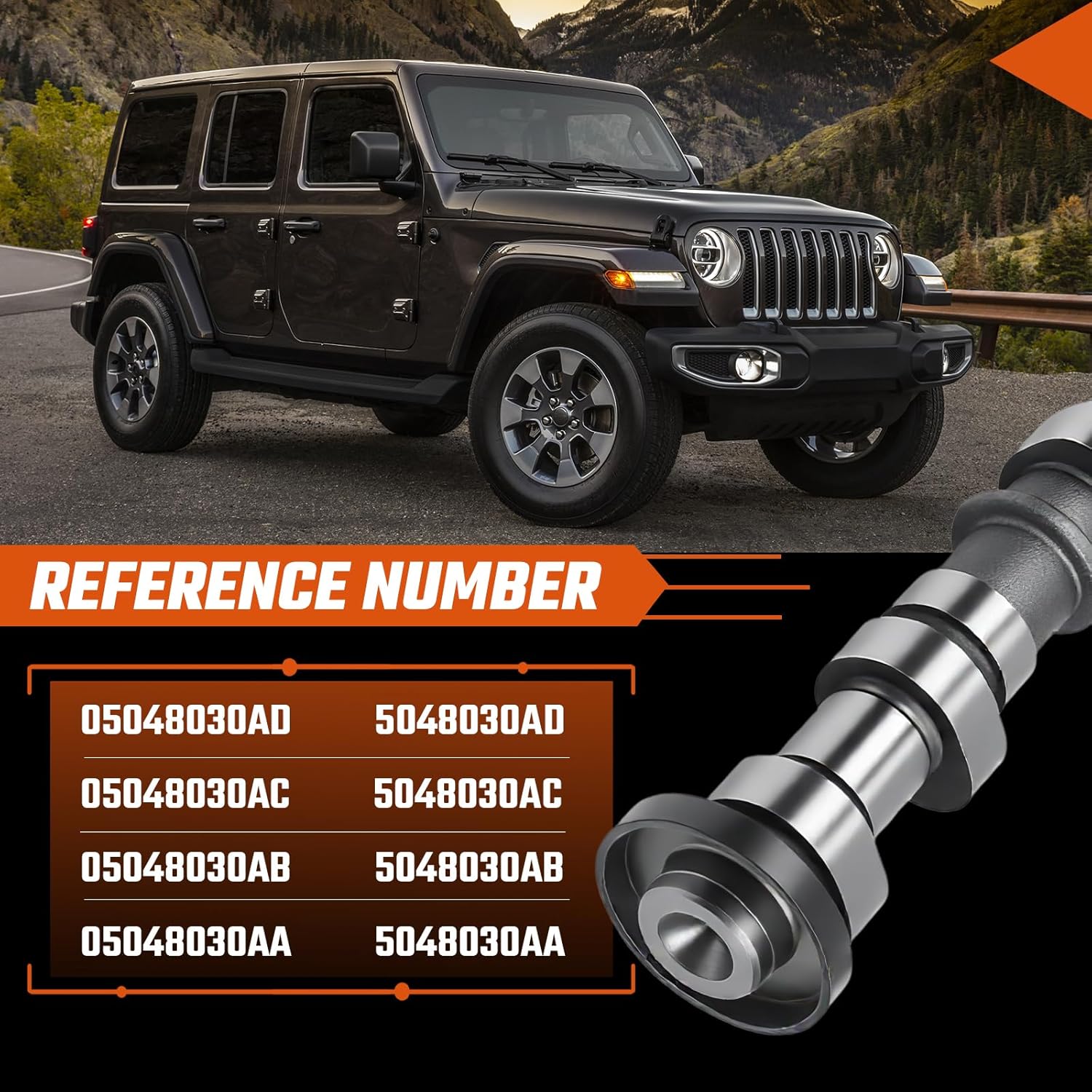 Left Exhaust Camshaft Fit for Jeep Grand Cherokee Wrangler | Fit for Dodge Grand Caravan | Fit for Chrysler | Fit for Ram ProMaster, 3.6L V6, Replaces# 5184377AG 5184377AD 5184377AE 5184377AF