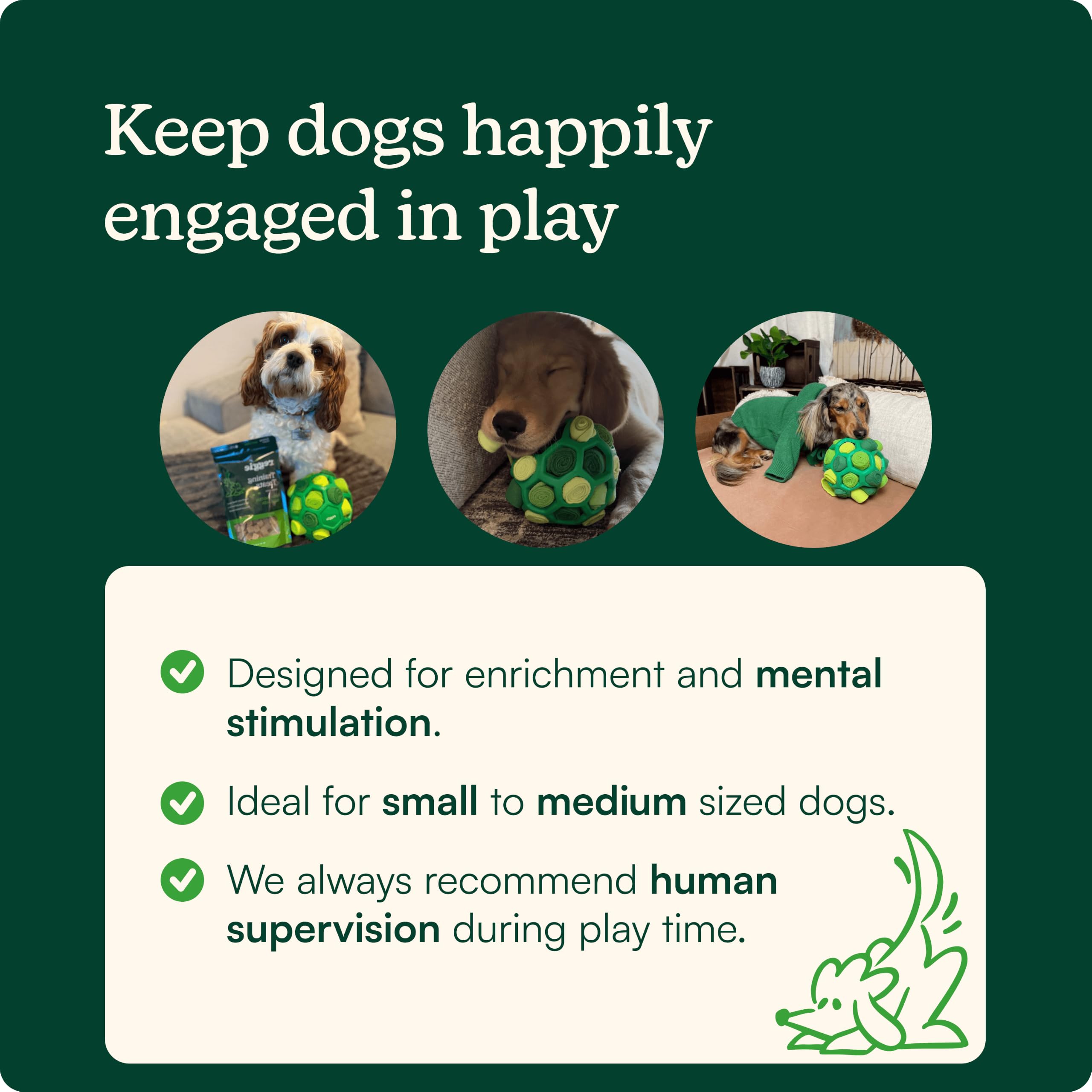 Reggie Pelota recolectora para perros, juguete de enriquecimiento para la hora de comer, reduce el aburrimiento, la hiperactividad, el estrés, aprobado por veterinarios e ideal para todas las edades