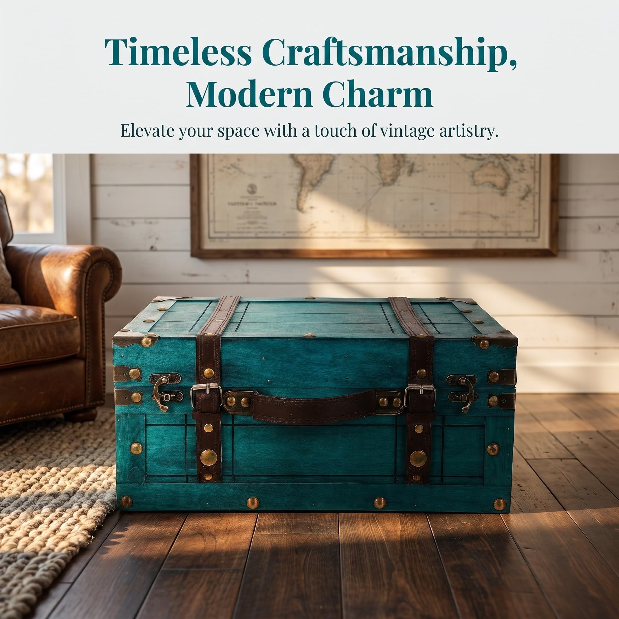 Antique Wooden Storage Chest with Lid Handcrafted Vintage Jewelry Box Wooden Vintage Suitcase for Keepsakes Weddings And Collectibles