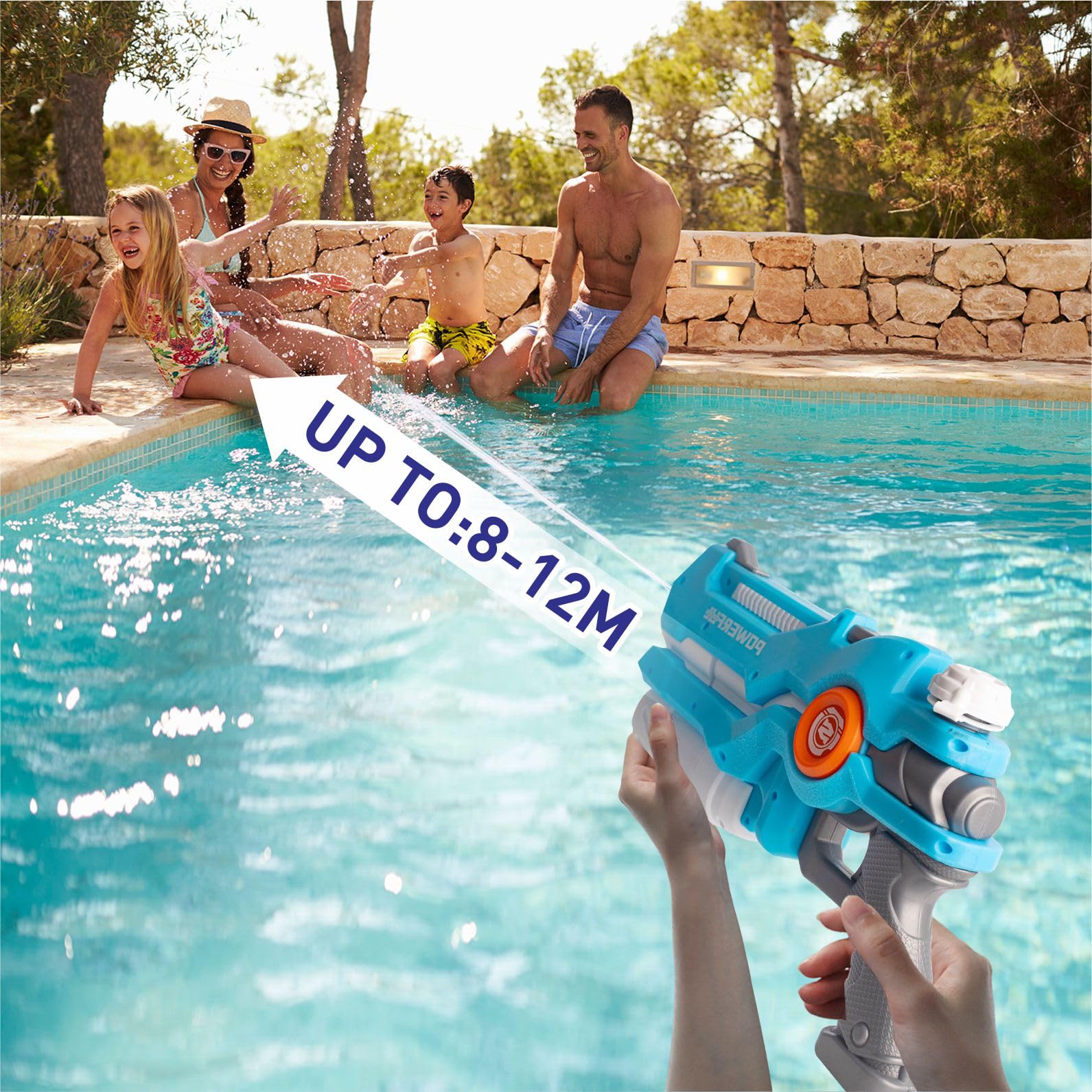 Big Water Gun Powerful Water Pistol for Kids 30-40ft Long Range 800cc Super Soaker Watergun - Image 3