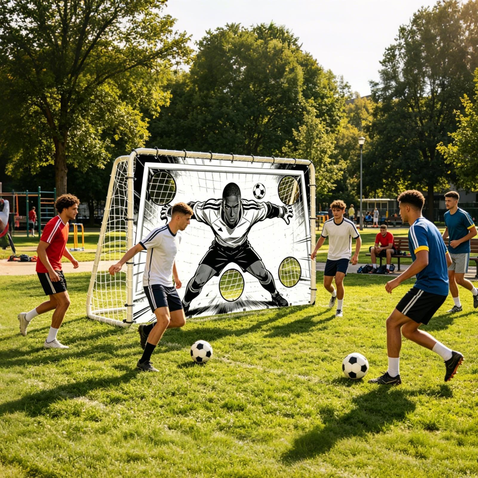 Fußball-Wurfnetz, interaktives Fußball-Trainingsziel, Fußballnetze zum Werfen, für Zuhause, Schule, Rasen, Spielplatz, Hinterhof, Outdoor-Kurs, Damen, Herren, Teenager, Erwachsene, Kinder