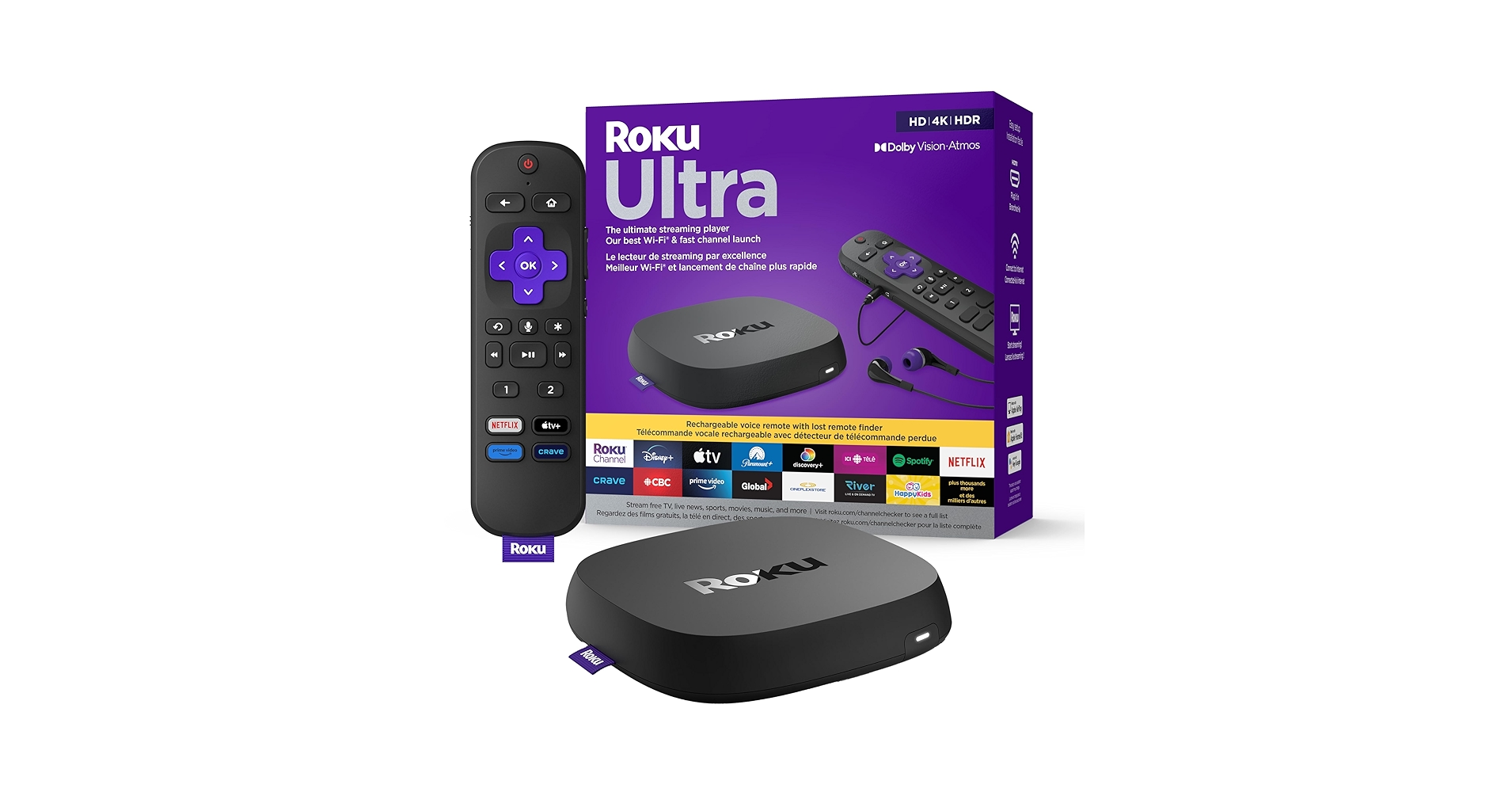 Roku Ultra HD 4K HDR ストリーミングプレーヤー Roku Ultra | 4K/HDR/Dolby Vision Streaming Device with
