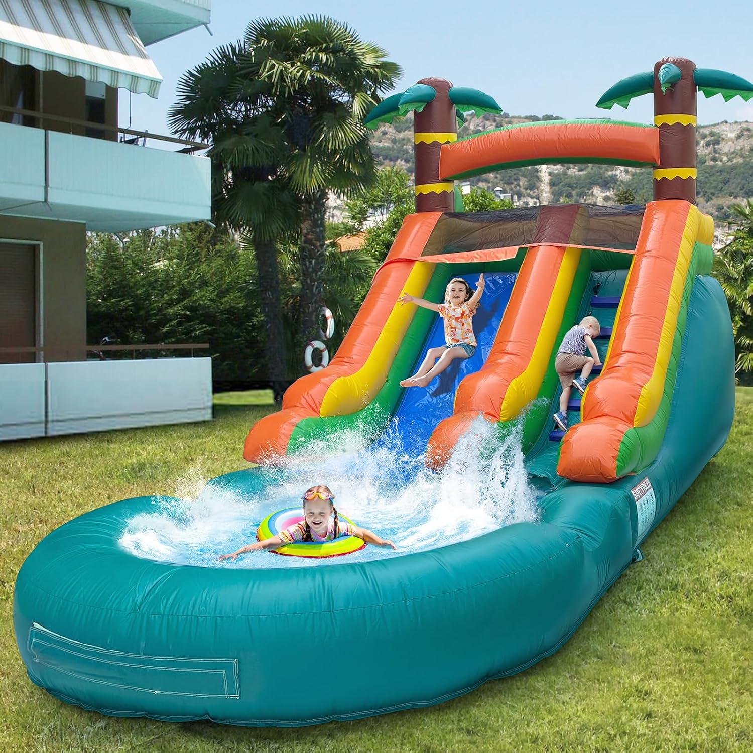 Commercial Water Slide Large 21x9x12FT, Adult Large Inflatable Water Slide, Inflatable with Pool and 950W Blower Water Slides, Rental Grade Water Slides for Backyard Summer Outdoor (100% PVC Made)