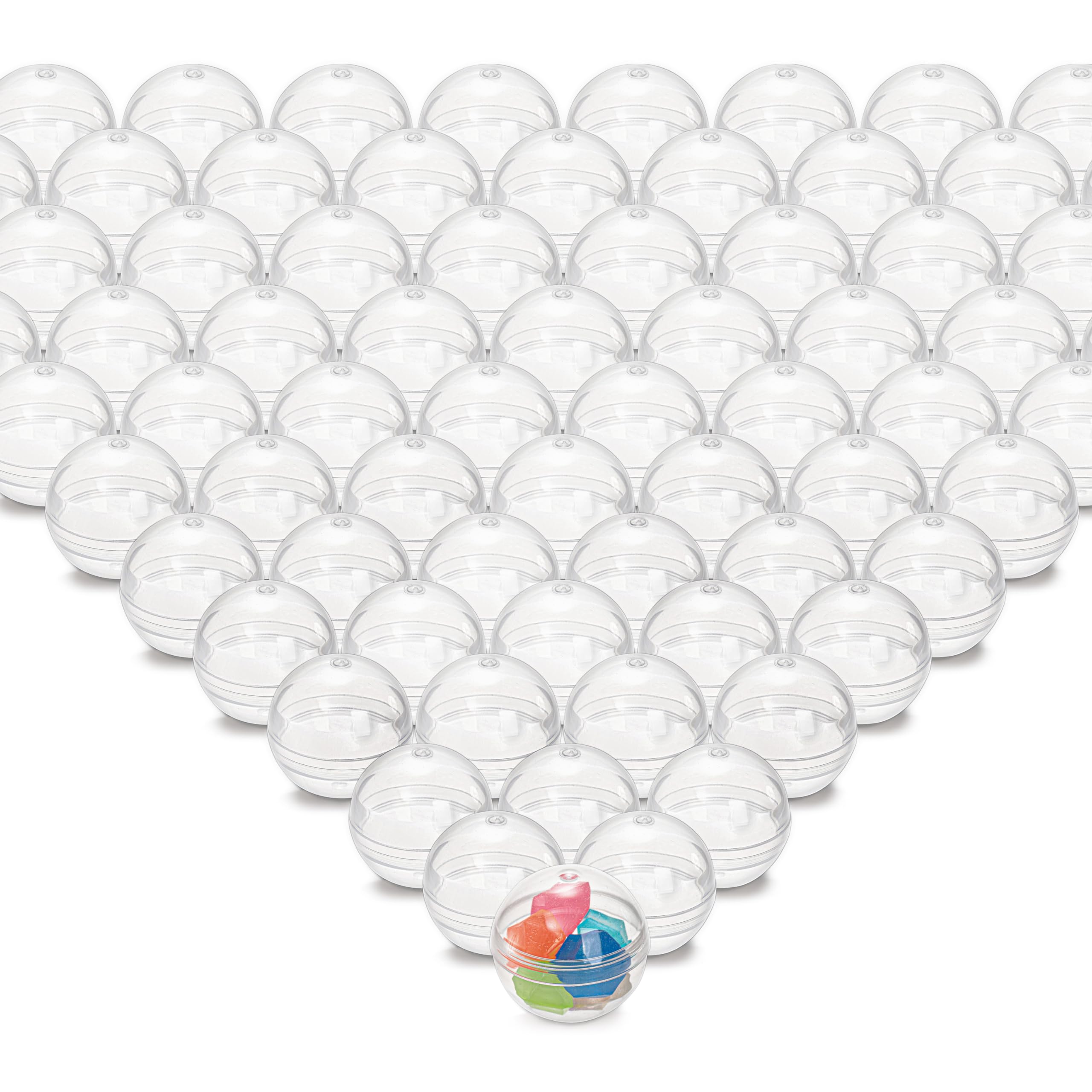 Noamus 200 Pack Gumball Vending Machine Capsules, 1.1 Inch Empty Round Vending Capsules, Clear Balls Plastic Containers for Kids Toys Prizes, Hidden Surprise, Themed Party Favors
