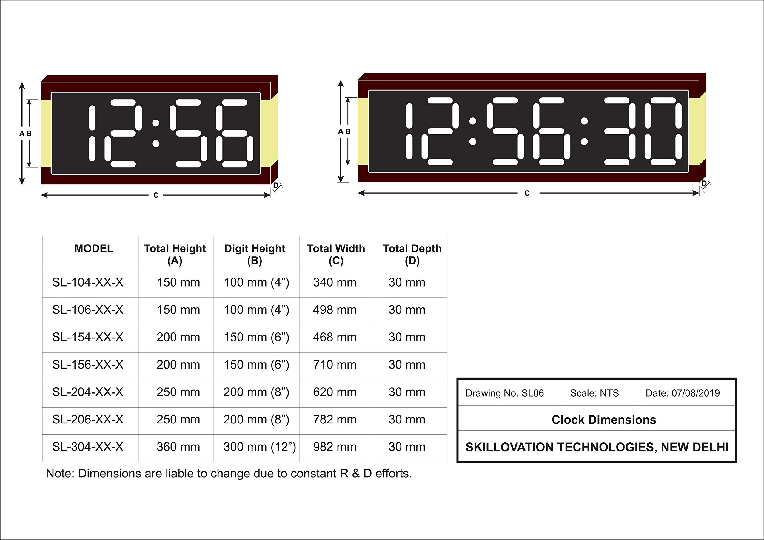 Skylink Jumbo Metal Blue LED Abstract Display Large Digital Wall Clock, RTC Controlled, 6-Digit (HH:MM:SS), Digit Height 4 inch (100 mm) Made in India 4