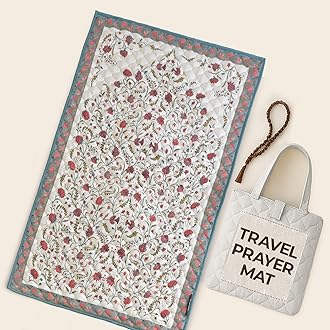 Muslim Prayer Mat - سجادة صلاة - Padded & Portable Islamic Prayer Mat - Ideal For Home, Office & Mosque Use - Easily Foldable & Machine Washable Rug - For Umrah/Hajj/Eid Gift - Samarkand