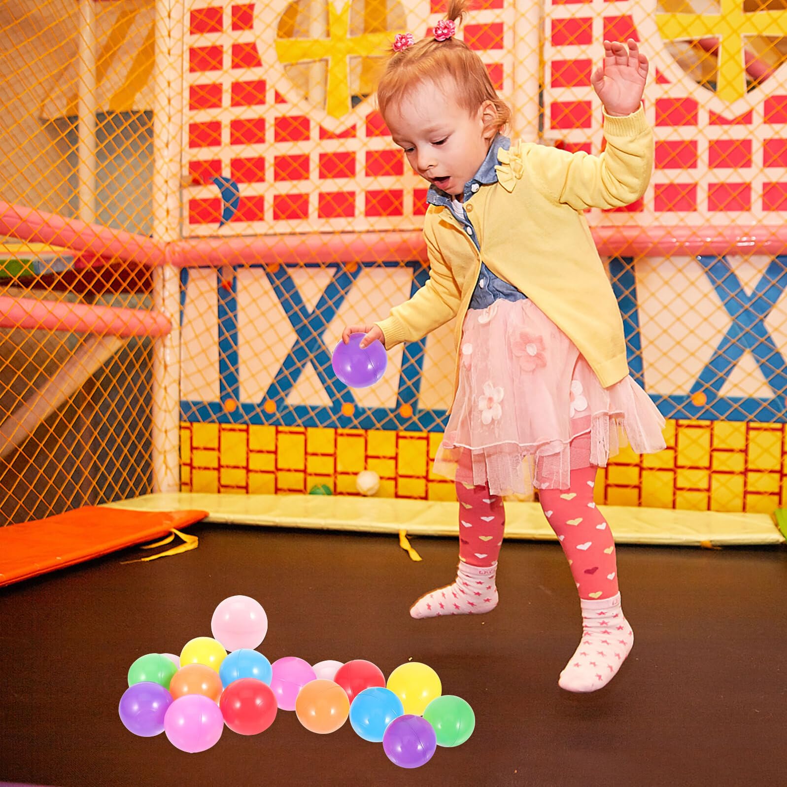50 pezzi Palline Colorate per Piscina e Recinto Giochi Palline in Plastica Leggere per Adatte per Piscine Gonfiabili Tende e Aree Gioco per Riconoscimento Colori e Divertimento