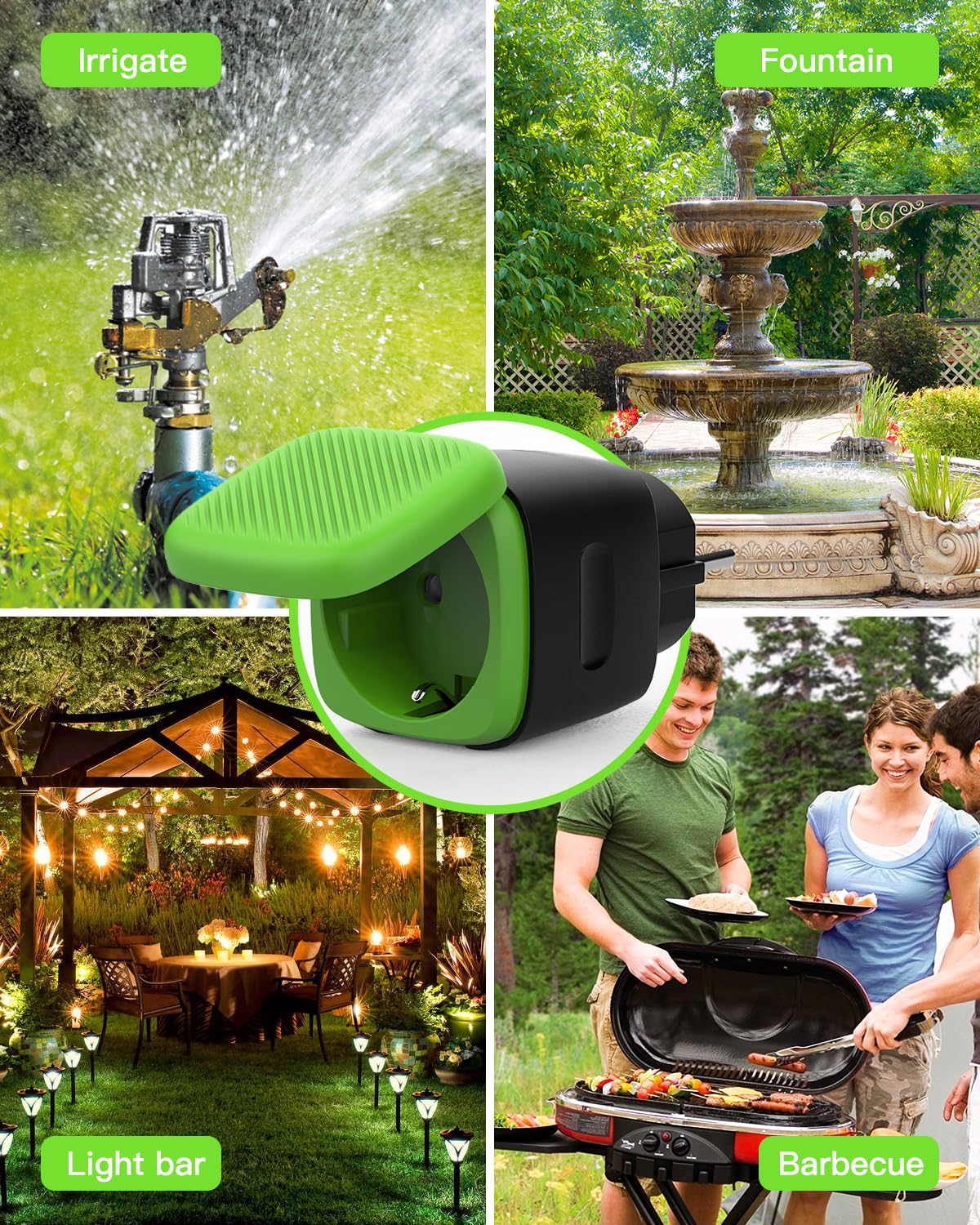 Greenaura Presa Smart, Presa WiFi con Monitoraggio Consumi, 4PCs Presa Intelligente 16A, timer Presa Elettrica, Prese Smart, Presa Smart Esterna 2,4GHz, Smart Life APP