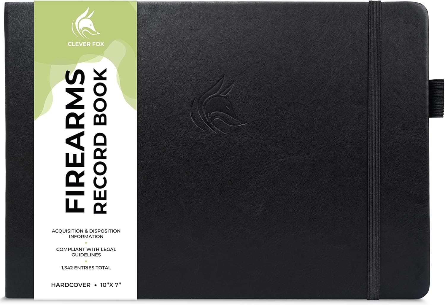 Clever Fox Firearms Record Book – Hardcover Gun Log Book for Acquisition & Disposition Info – Firearm Log Book for Professional & Personal Use – 129 Pages, 10x7″ (Black)