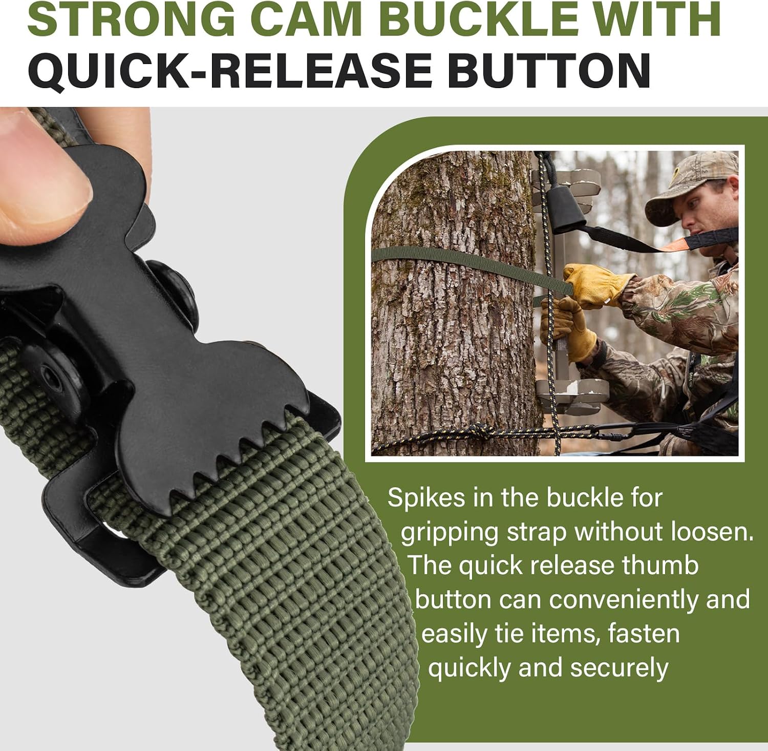 Tree Stand Utility Straps for Summit Climbing Stand Viper Goliath Titian | 2 PCS Treestand Stabilizer Straps with Buckle, Hang On Climbing Deer Stand Backpack Strap for Hunting & Climbing Accessories