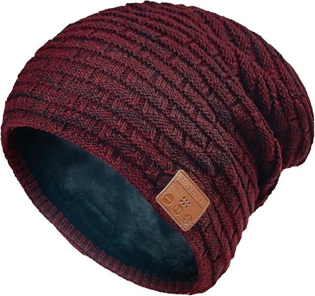 COTOP Bluetooth Music Beanie Hat for Men Women Winter Warm Beanie Hat for Running Hiking Dog Walking Present for Men Women Dad Teenage Girl Boy