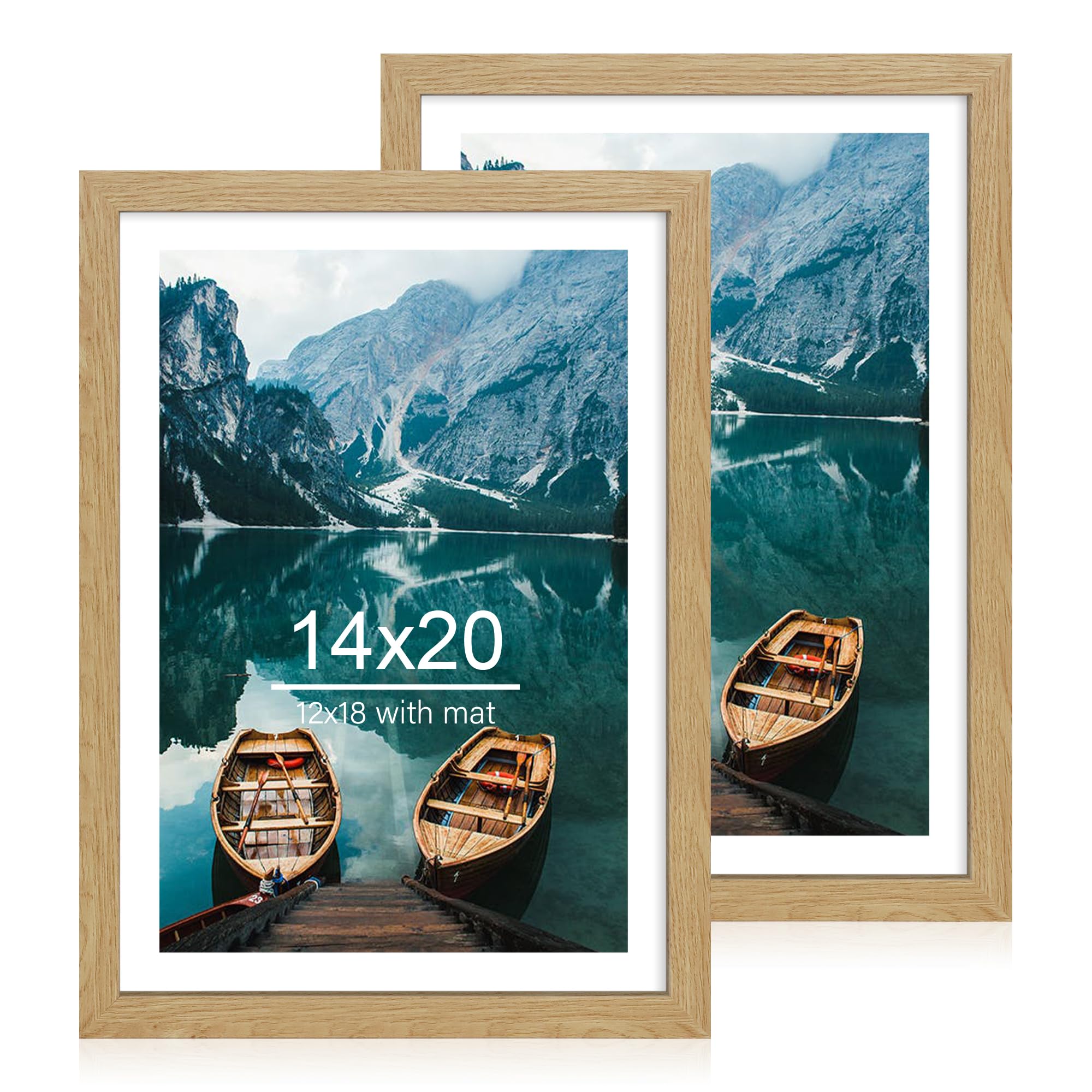Amazon.com - Hongkee 14x20 Picture Frame Set of 2, Natural Oak