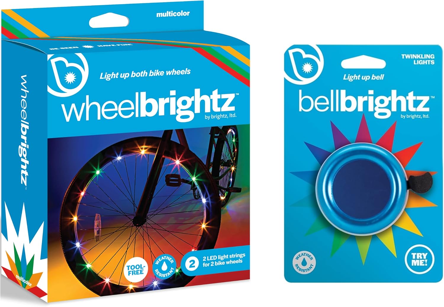 Brightz LED Bike Wheel Light & LED Light Up Bike Bell Combo