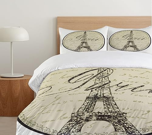 Miniatura 114 de Ambesonne Juego de funda de edredón de brújula, ilustración de mapa del mundo, marinero marítimo, equipo de vida monocromático, juego de ropa