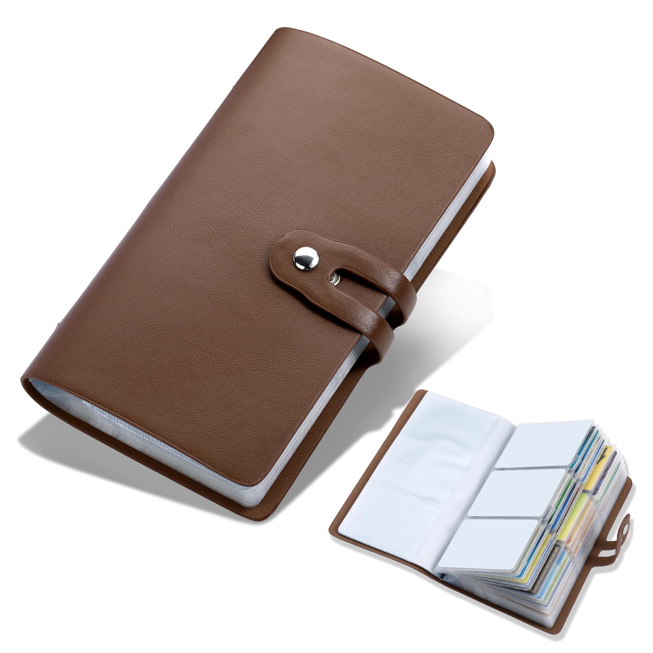 angimi Leather Business Card Organizer, RFID Blocking Credit Card Holder, Professional Business Card Holder and Name Card Book, Credit Card Protector