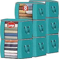 Vista 67 de Fab totes Paquete de 8 bolsas de almacenamiento plegables para mantas, contenedores de almacenamiento para organizar dormitorio, armario, ropa, Gris
