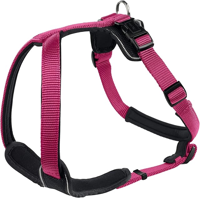 HUNTER Neodpren uprząż dla psa, nylon, wyściełana z neoprenem, do uprawiania sportu i spędzania wolnego czasu, malinowy / czarny, nylon, neopren, XXL (81-100)