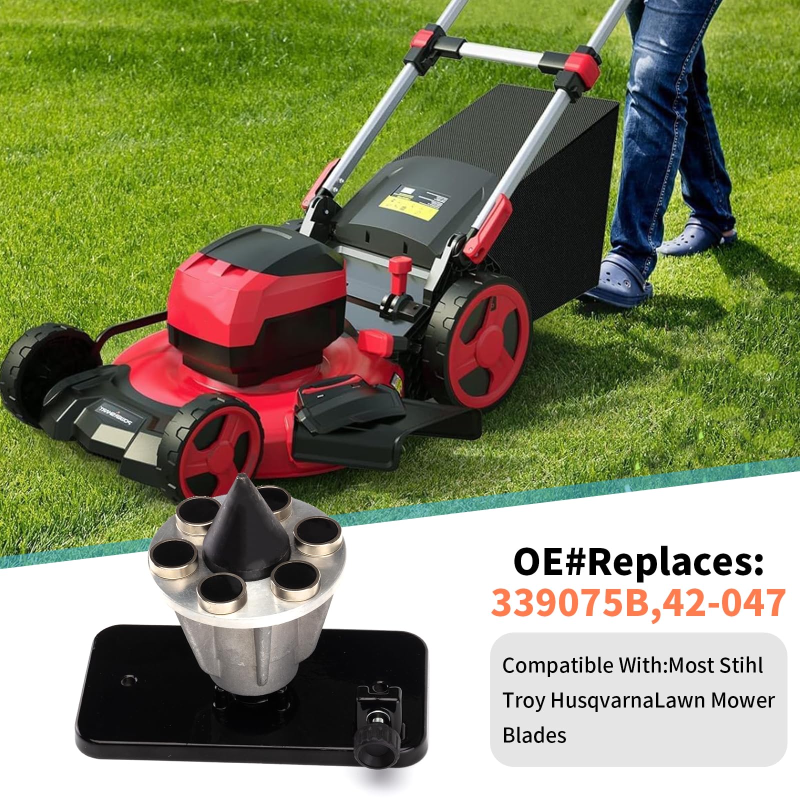 339075B, equilibrador de cuchilla para cortacésped negro de repuesto 42-047