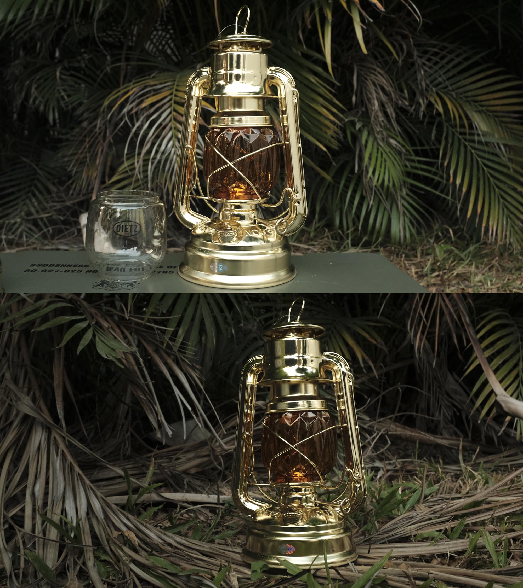 ［希少］ DIETZ NO.78真鍮製ランタン+ケース+真鍮シェード+コースター 希少］ DIETZ NO.78真鍮製ランタン+ケース+真鍮シェード+コースター