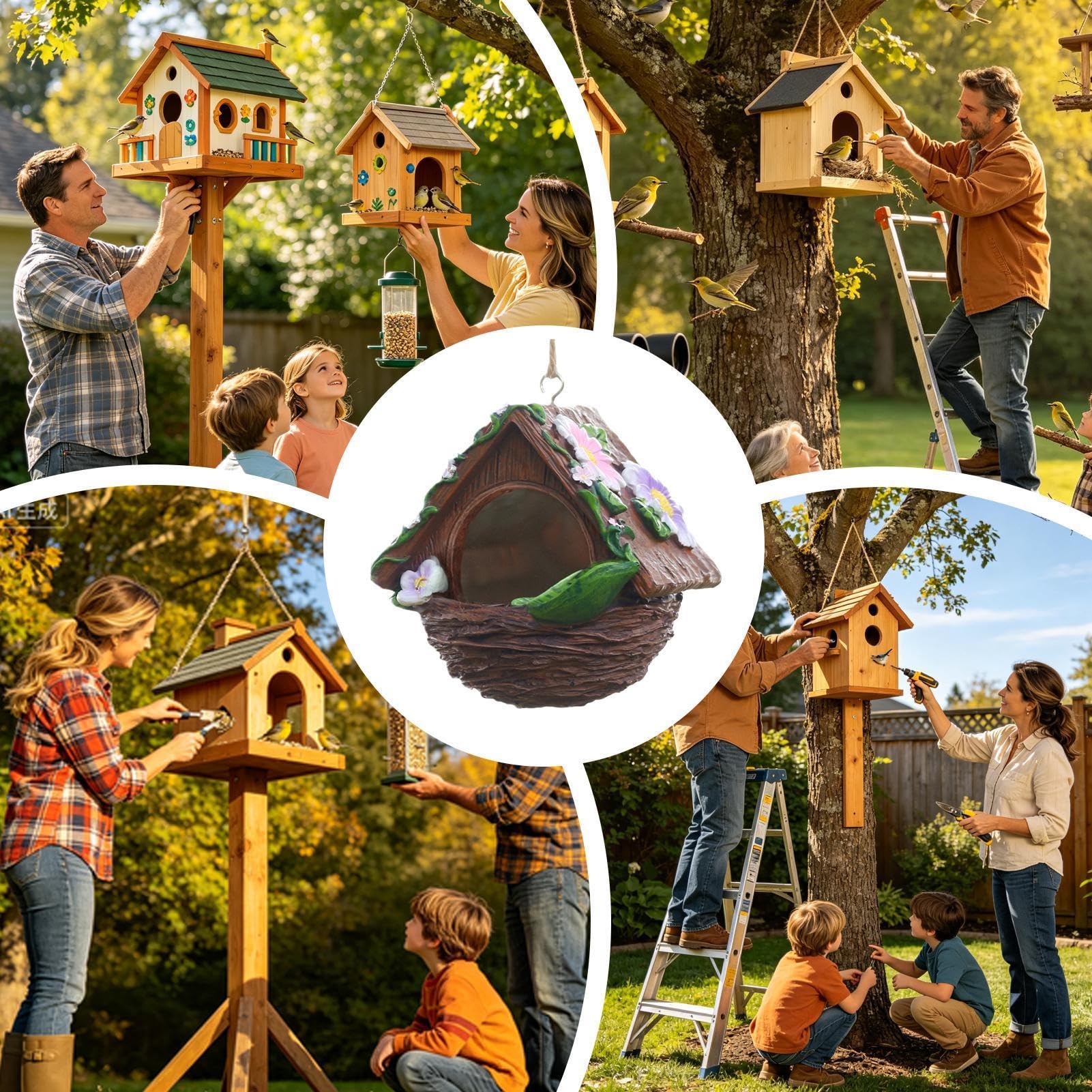 Générique Nichoirs pour L'Extérieur Nichoir Résistant Aux Intempéries | Cabane De Nidification Oiseaux pour Jardin Cour Balcon Porche Tronc Aras Moineaux Perruches Conures Cockatiels Diamants