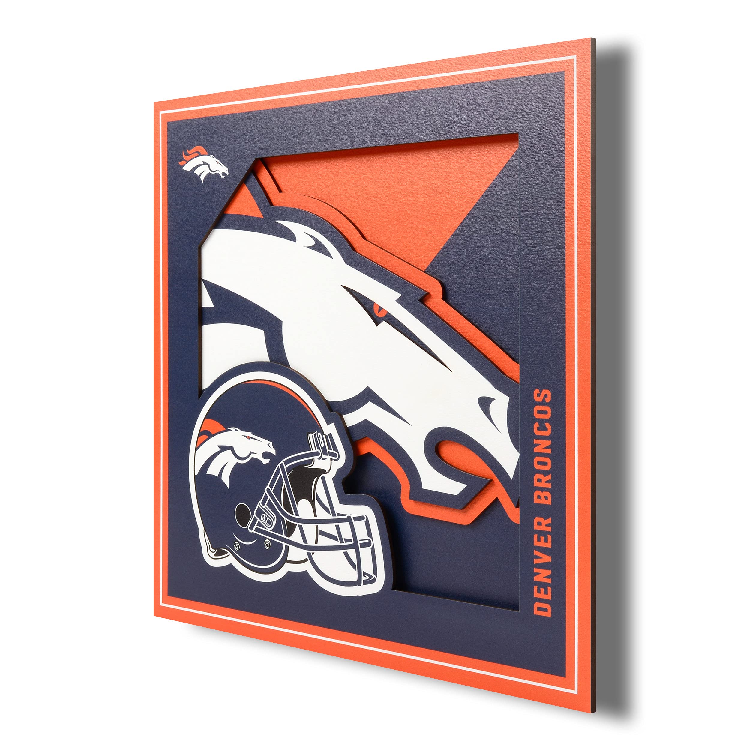YouTheFan NFL Denver Broncos 3D-Logo-Serie, Wandkunst, 30,5 x 30,5 cm