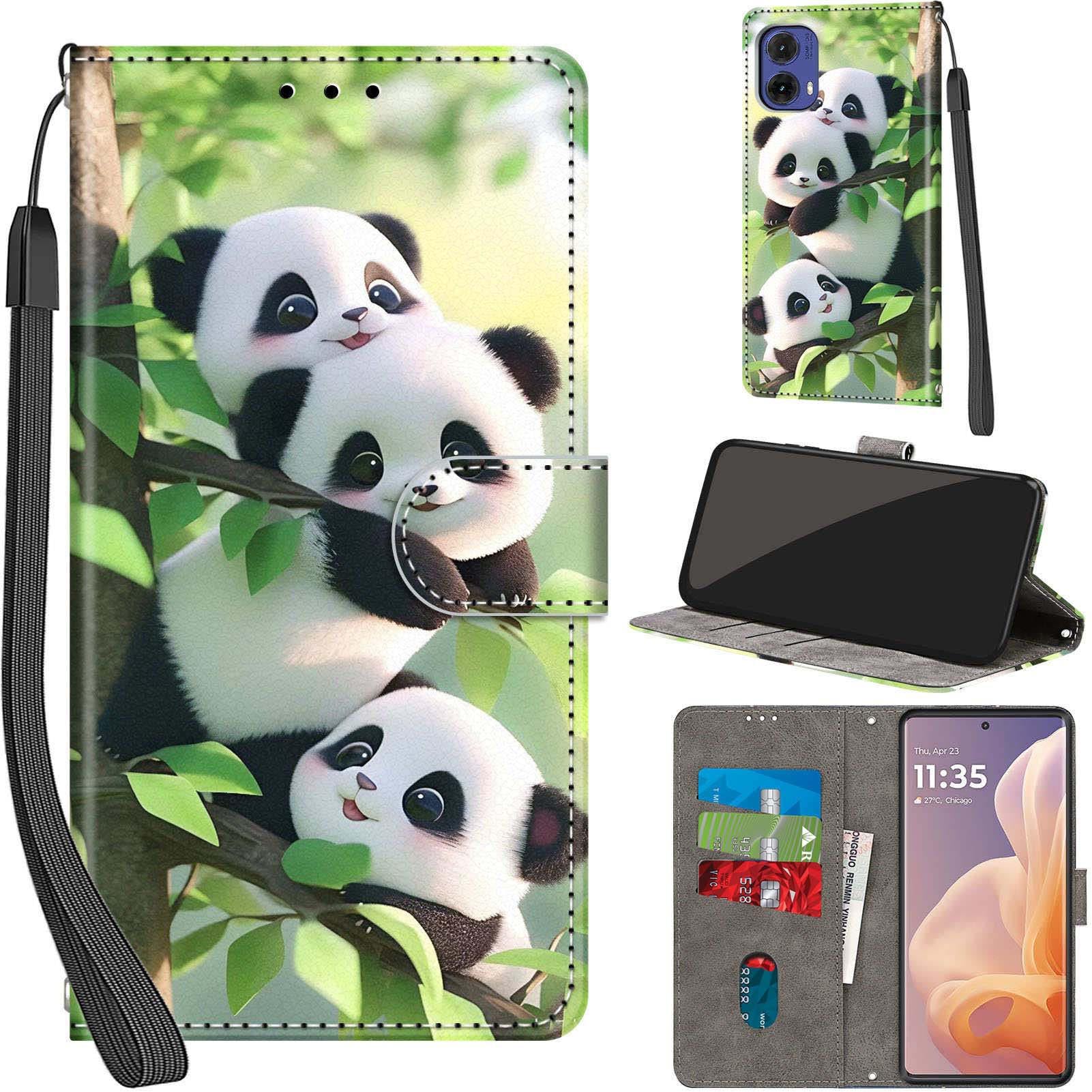 CXTcase Cover Motorola Moto G85, PU Pelle Custodia per Motorola Moto G85 [ Kickstand] [Slot per Schede], Portafoglio Custodia Flip Case per Motorola Moto G85, Blu