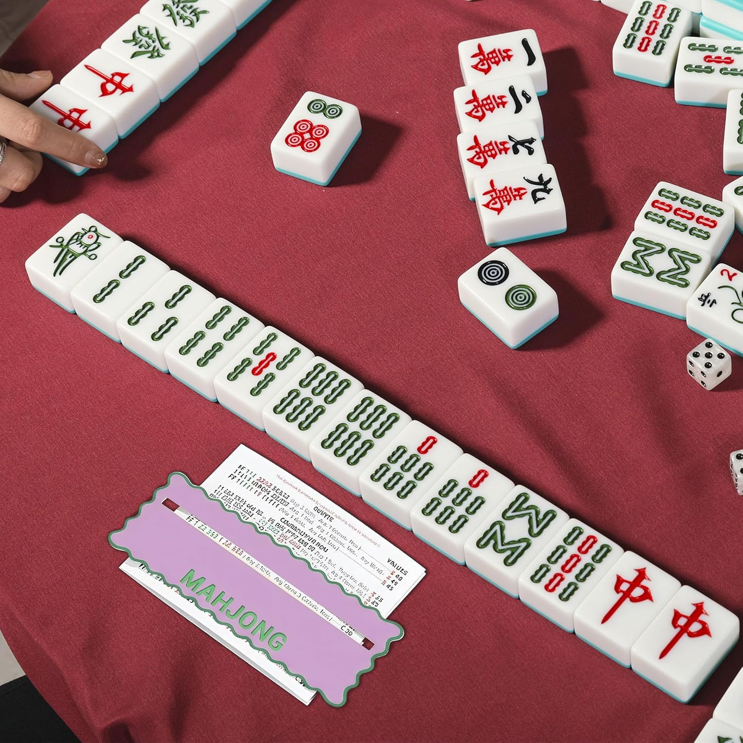 4-Piece Colorful Mahjong Line Reader Tracking Card Finder image 3