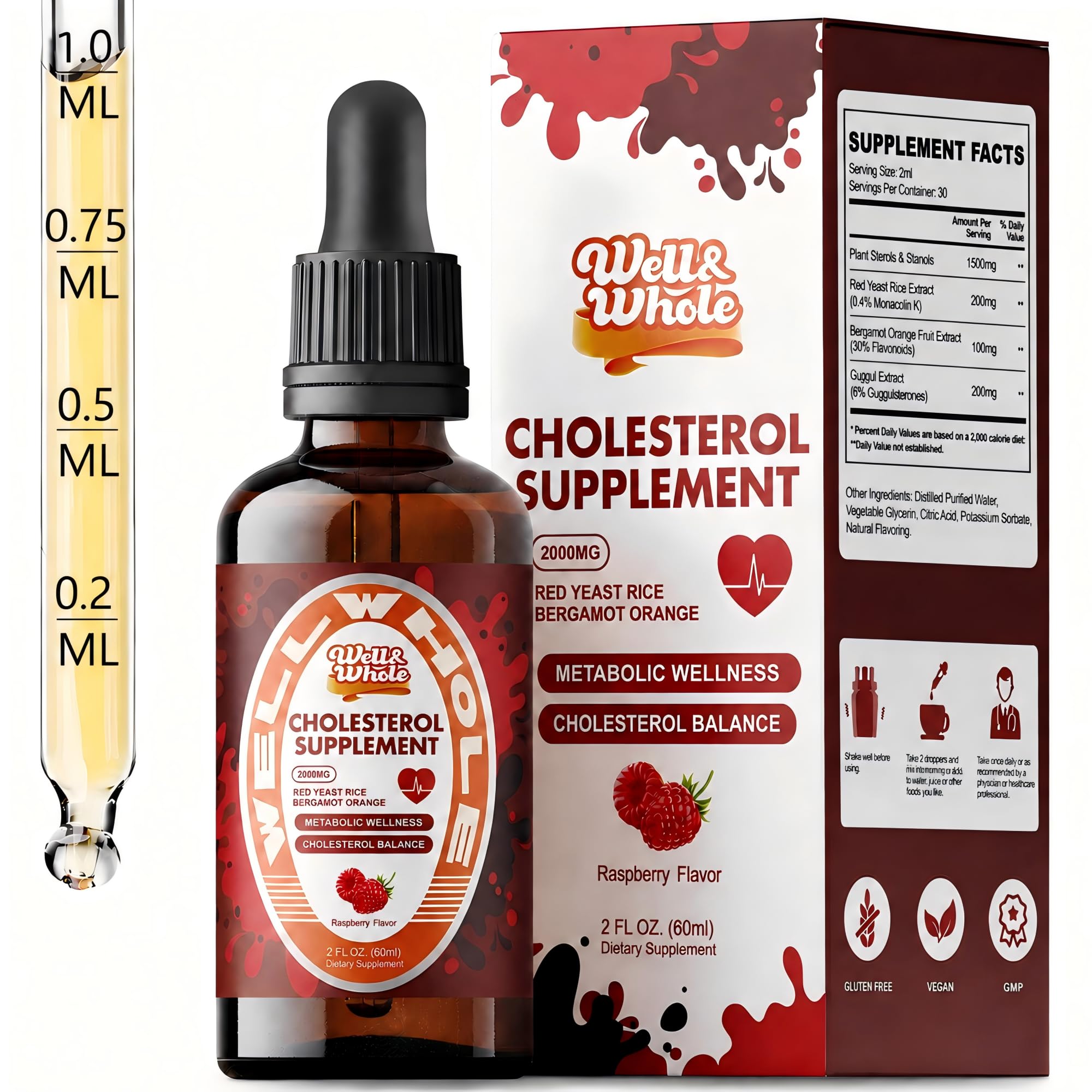 Plant Sterols Cholesterol Liquid Drops with Red Yeast Rice & Bergamot 1