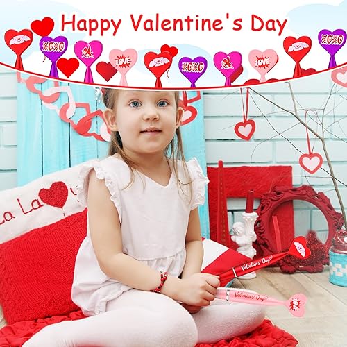 Miniatura 6 de Sherr Bolígrafos en forma de corazón para el día de San Valentín, bolígrafos de tinta de gel negra de 0.039 in para San Valentín, escuela, aula,