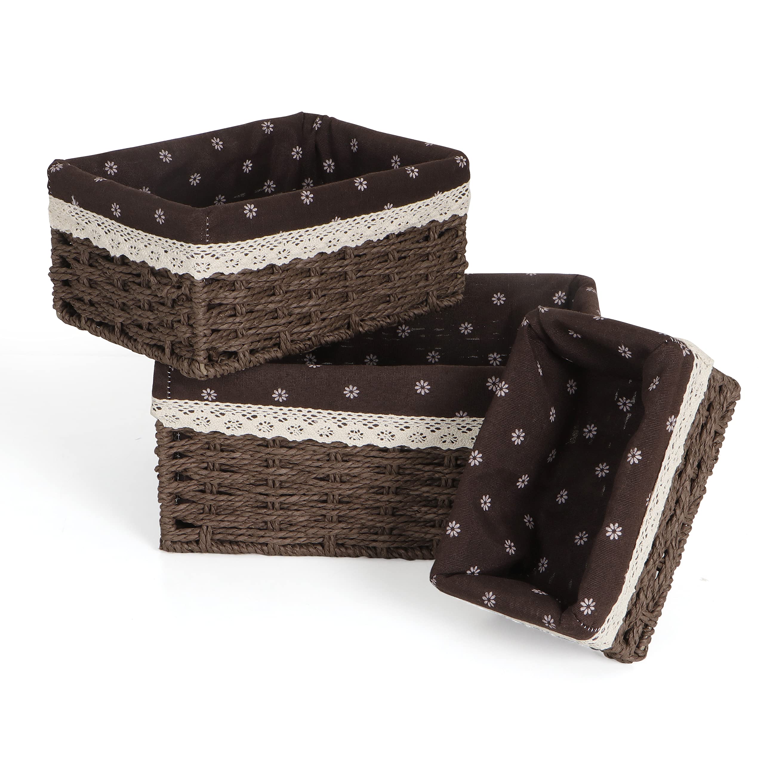 HOKIPO Eco-Friendly Handwoven Paper Weave Wicker Oval Basket For Home, Office, Wardrobe. Pack Of 3, Beige (Ar-3895-Bge) (B09NSJBHYC) Amazon Price History, Amazon Price Tracker