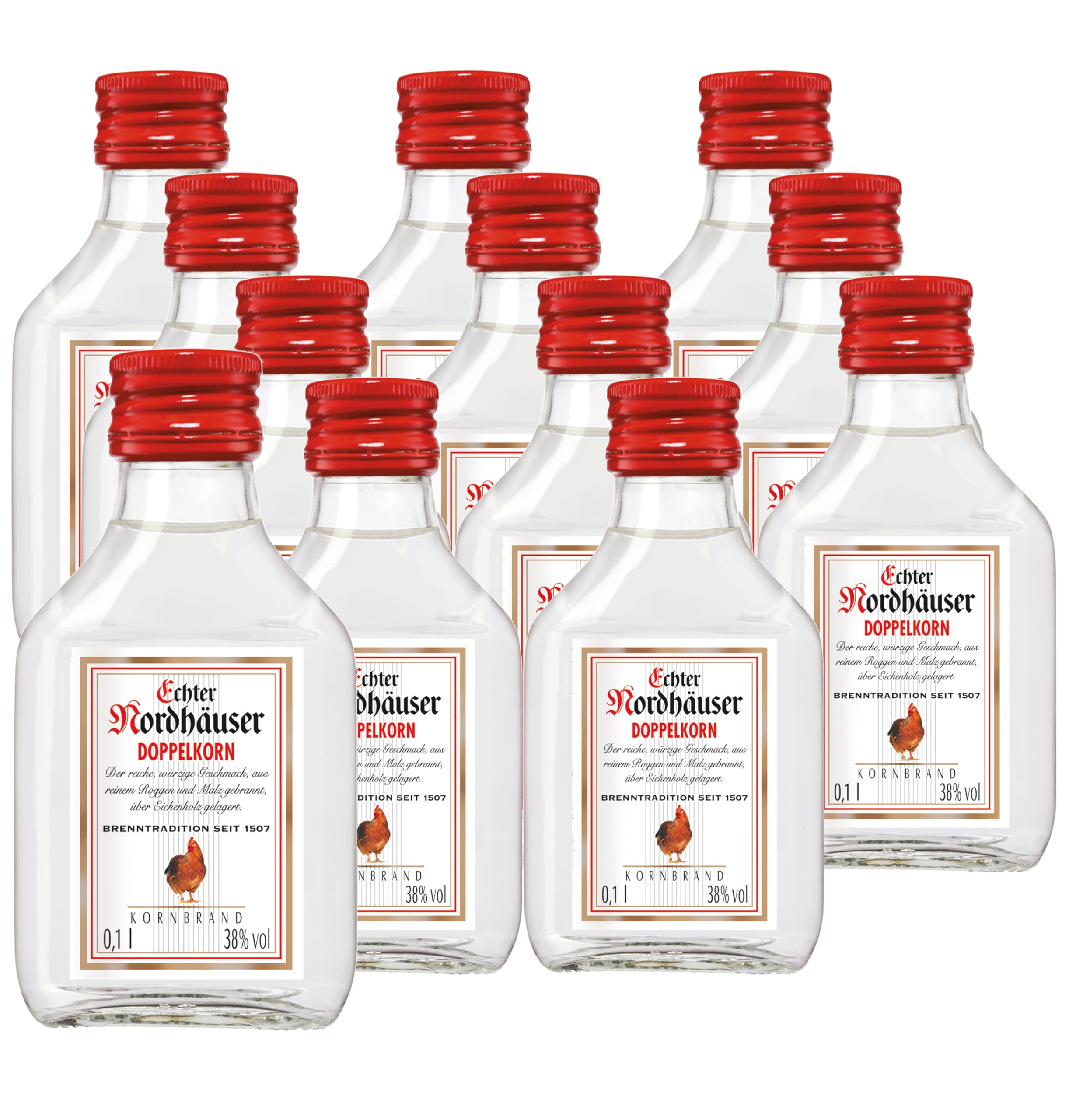 Echter Nordhäuser Doppelkorn mit 38 % vol. Alkohol (12 x 0,1L)