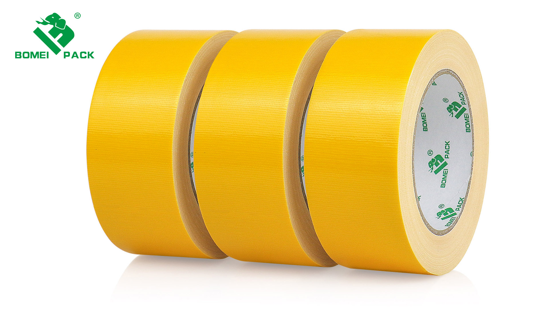 Image of BOMEI PACK Yellow Duct Tape, 3Rolls Heavy Duty Strong Industrial Color Duct Tape 9mil x 1.88inch x 30yds for Packing and Repairing