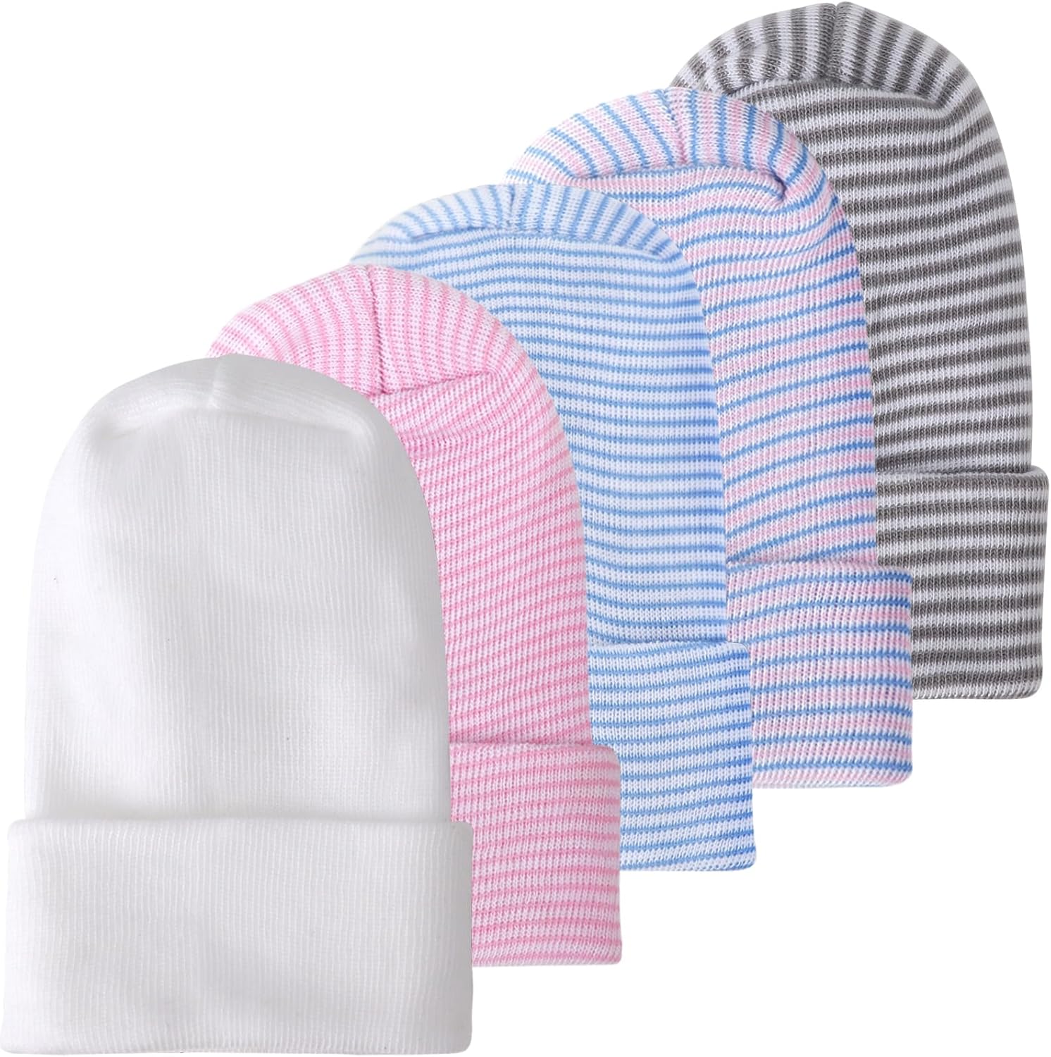Newborn Baby Girl Hats Soft No Scratch Cotton Toddler Infant Beanie Caps Newborn Hospital Hat for Boy Girl 0-6 Months