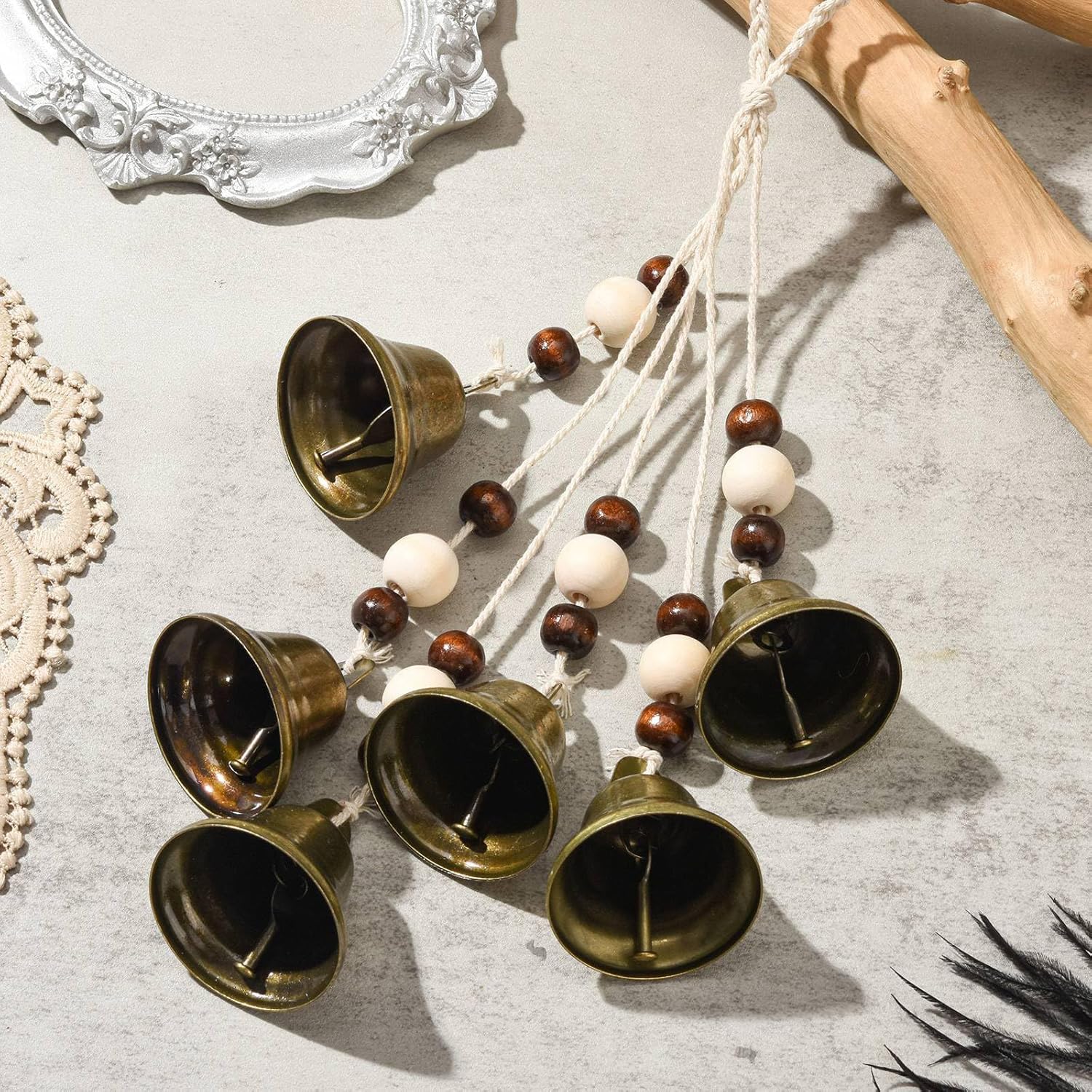 Witch Bell Hanging Decor, Magic Witch Wind Chimes Christmas Wreath for Porch Patio Home