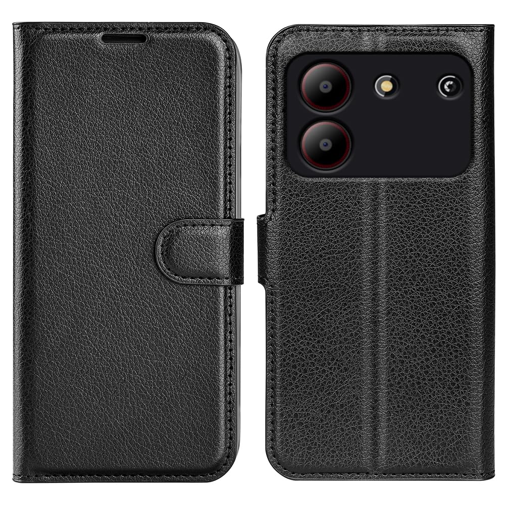Fertuo Funda Para ZTE Blade A54, Carcasa Libro Con Tapa De Cuero Piel Wallet Case Flip Cover Con Kickstand, Hebilla Magnetica, Ranuras Para Tarjetas Para ZTE Blade A54, Negro