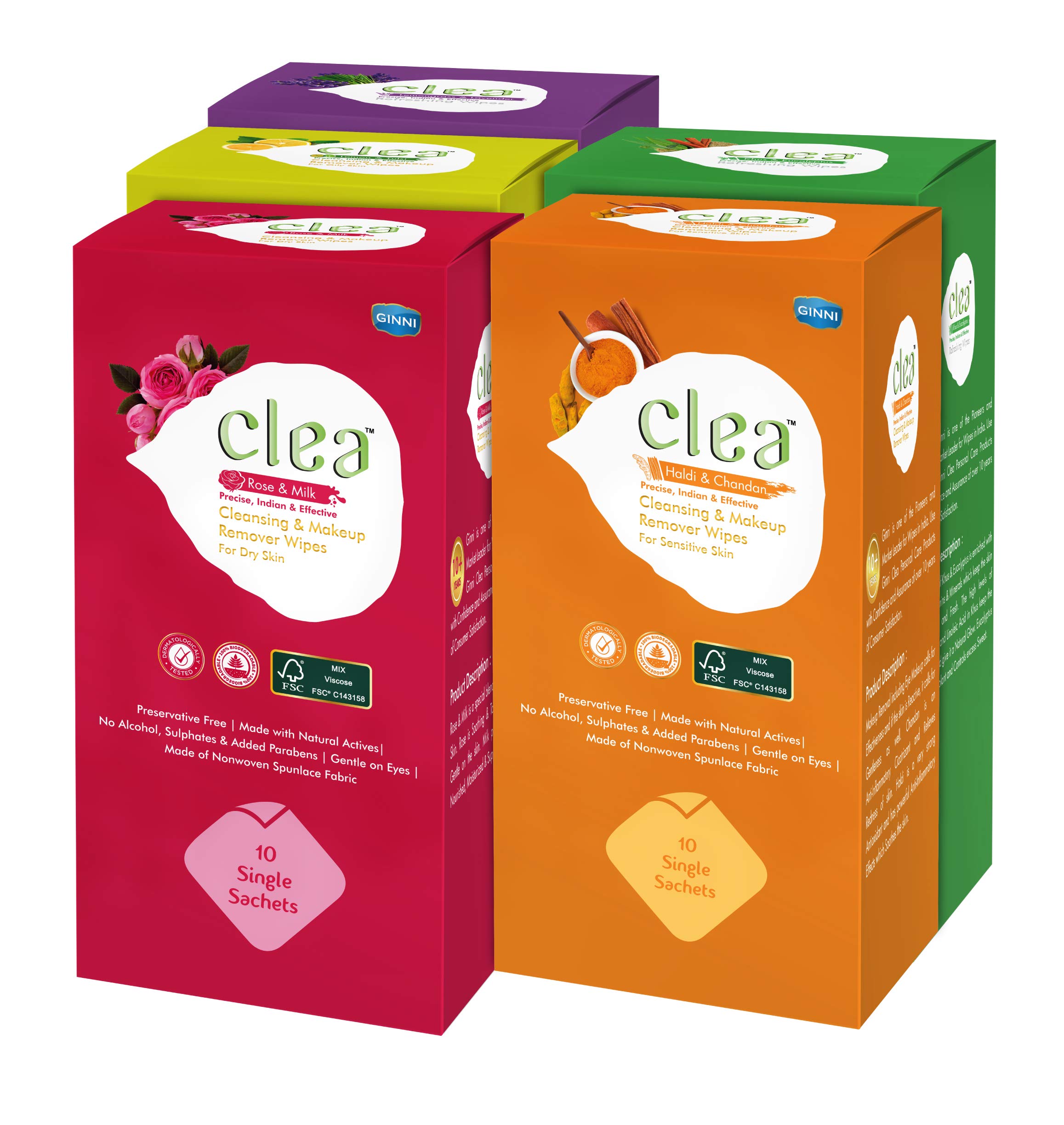 Clea Wet Wipes for Face Moisturizing - 50 Wipes (Pack of 5) - Mix-All 5 in one-image-46