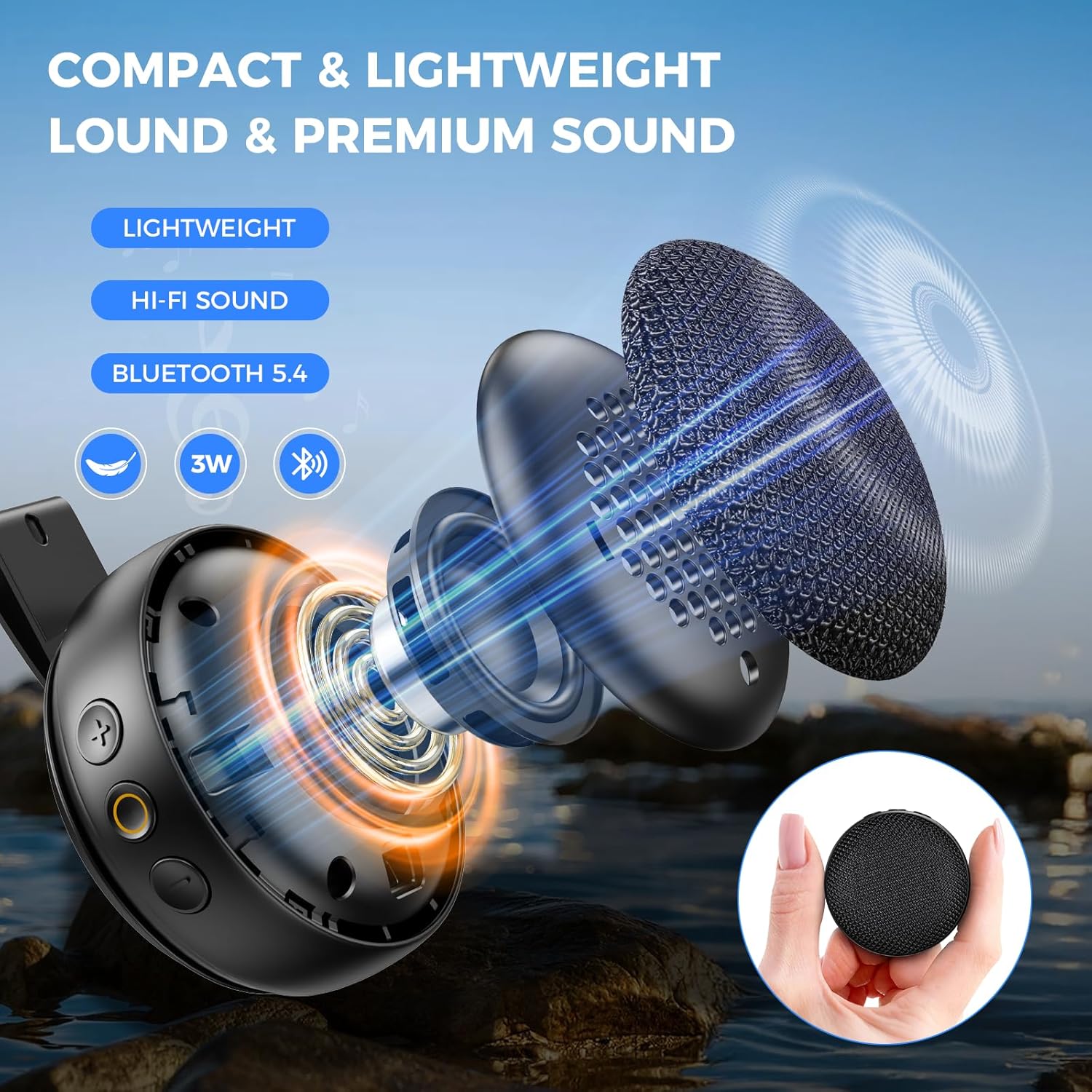 【2026 Upgraded】SUPERONE 4-in-1 Wearable Bluetooth Speaker【Clip On, Wrist Watch, Hang Hook & MagSafe Stand】Hi-Fi Sound TWS Portable Wireless Mini Speaker, IPX7 Waterproof for Work, Running & Outdoors - Image 3
