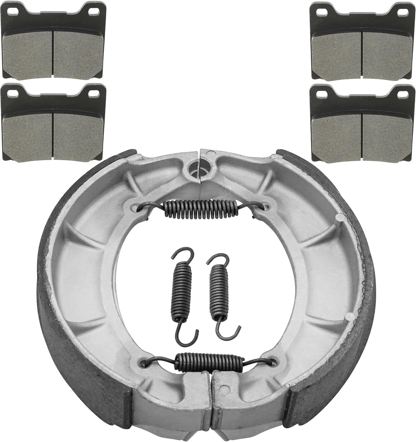 Caltric Front Brake Pads & Rear Brake Shoes Compatible with Yamaha Xv1000 Xv-1000 Virago 1000 1984 1985